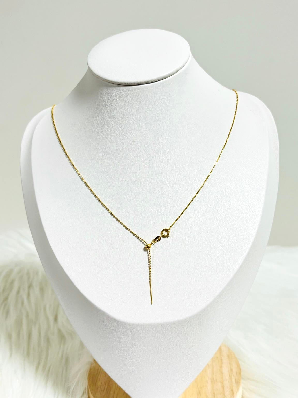 18K Gold Beaded Adjustable Chain
