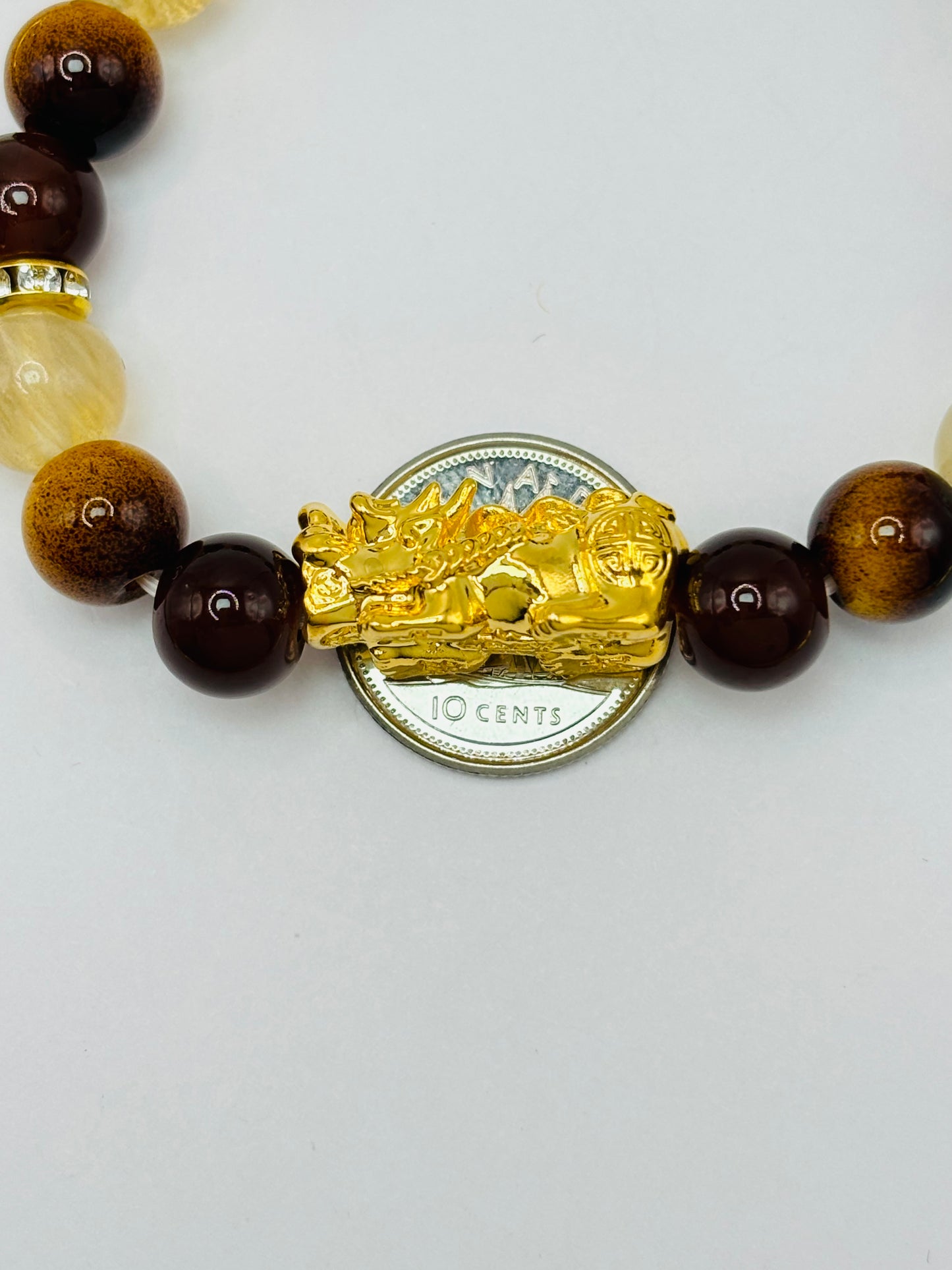 18K Gold Lucky Piyao/ Pi Xiu Tiger Eye ( Hollow Empty Inside) Large Size