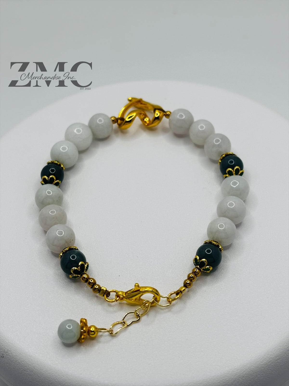 18K Gold Open Heart Jade Bracelet (Electroform Heart)