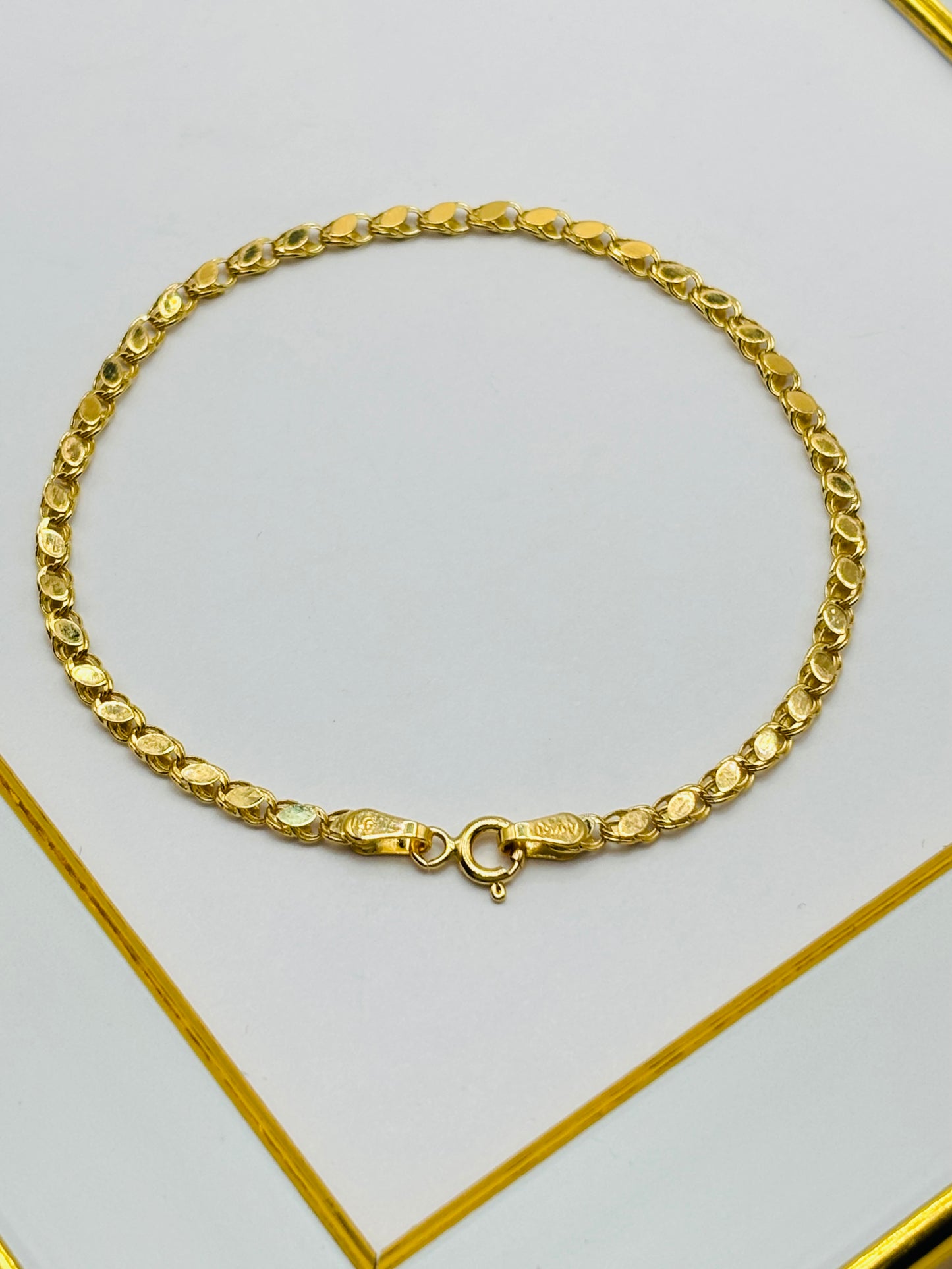 18K Gold Damascus Slim Bracelet
