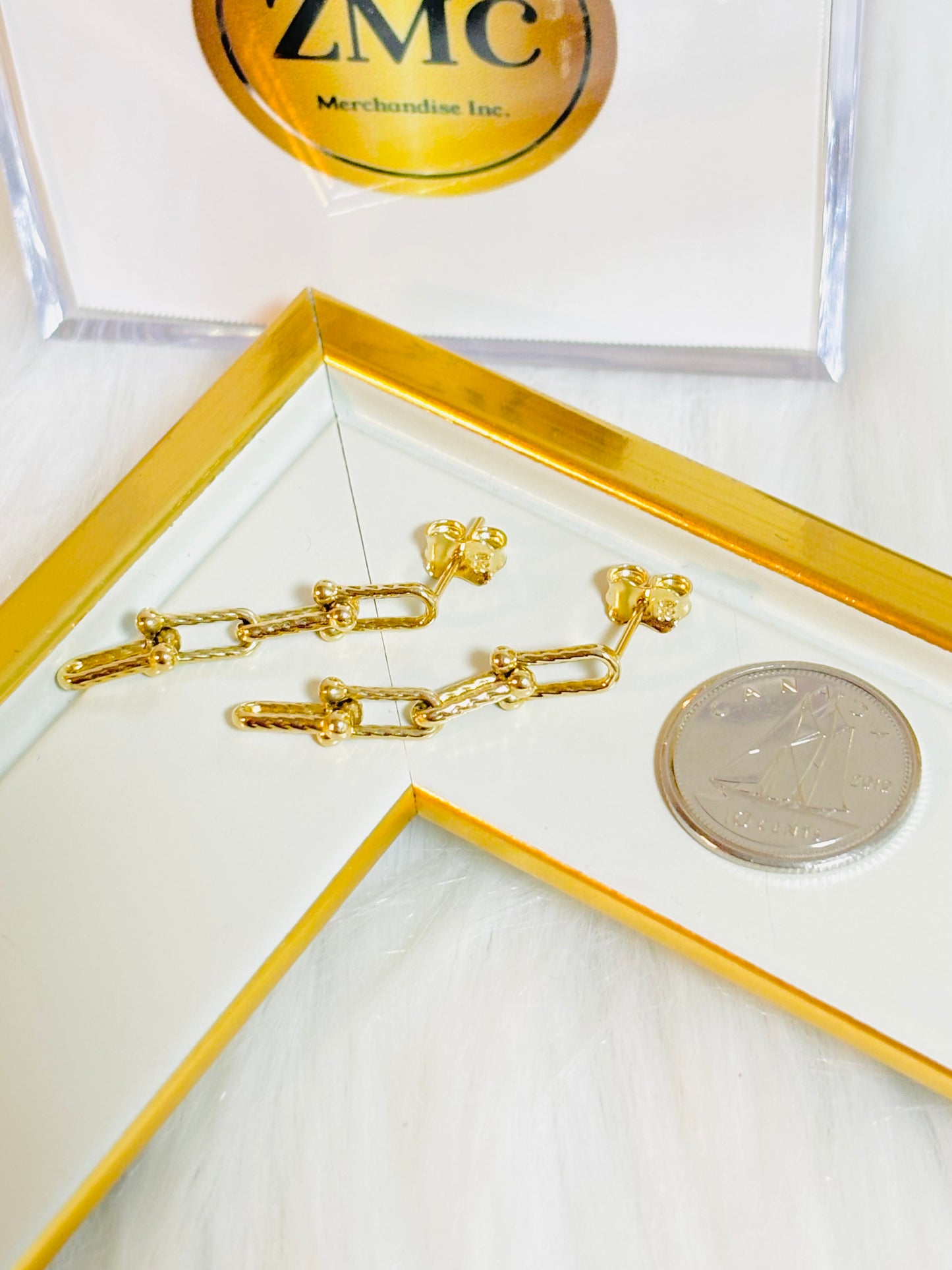 18K Gold Hardware Dangling Earrings