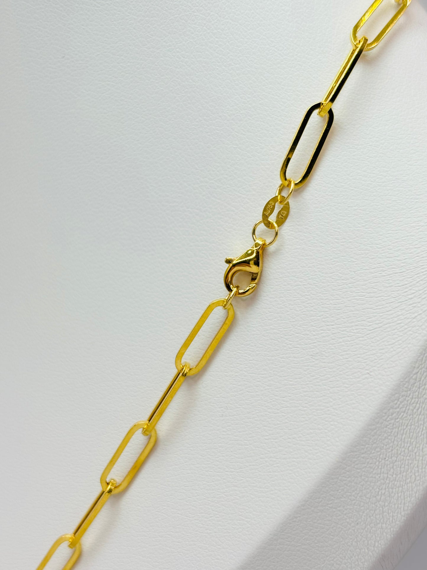 18K Gold Paperclip Attached Heart Necklace