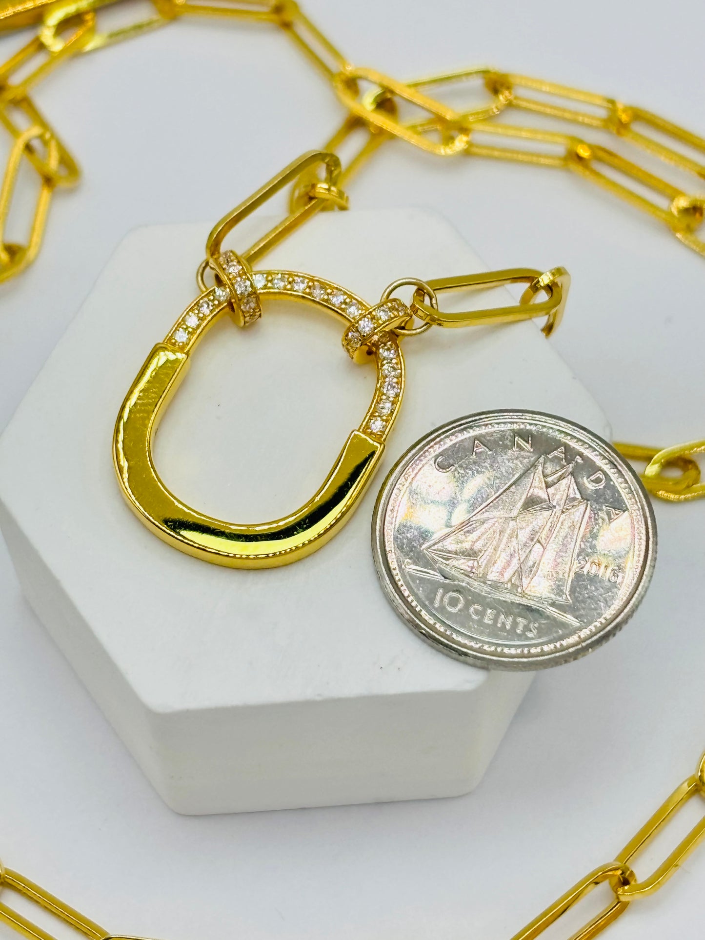 18K Gold Paperclip Interlock Necklace