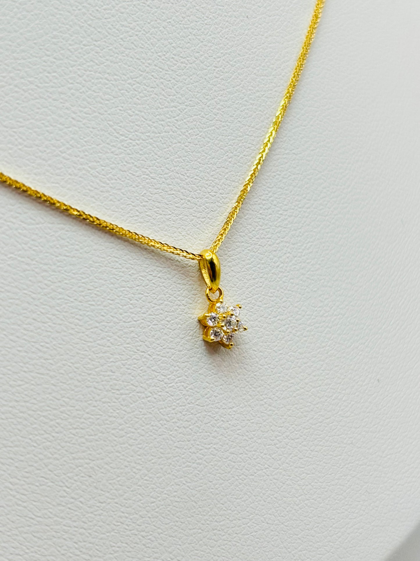 18K Gold Necklace and Earrings Rositas Moissanite Diamond Set