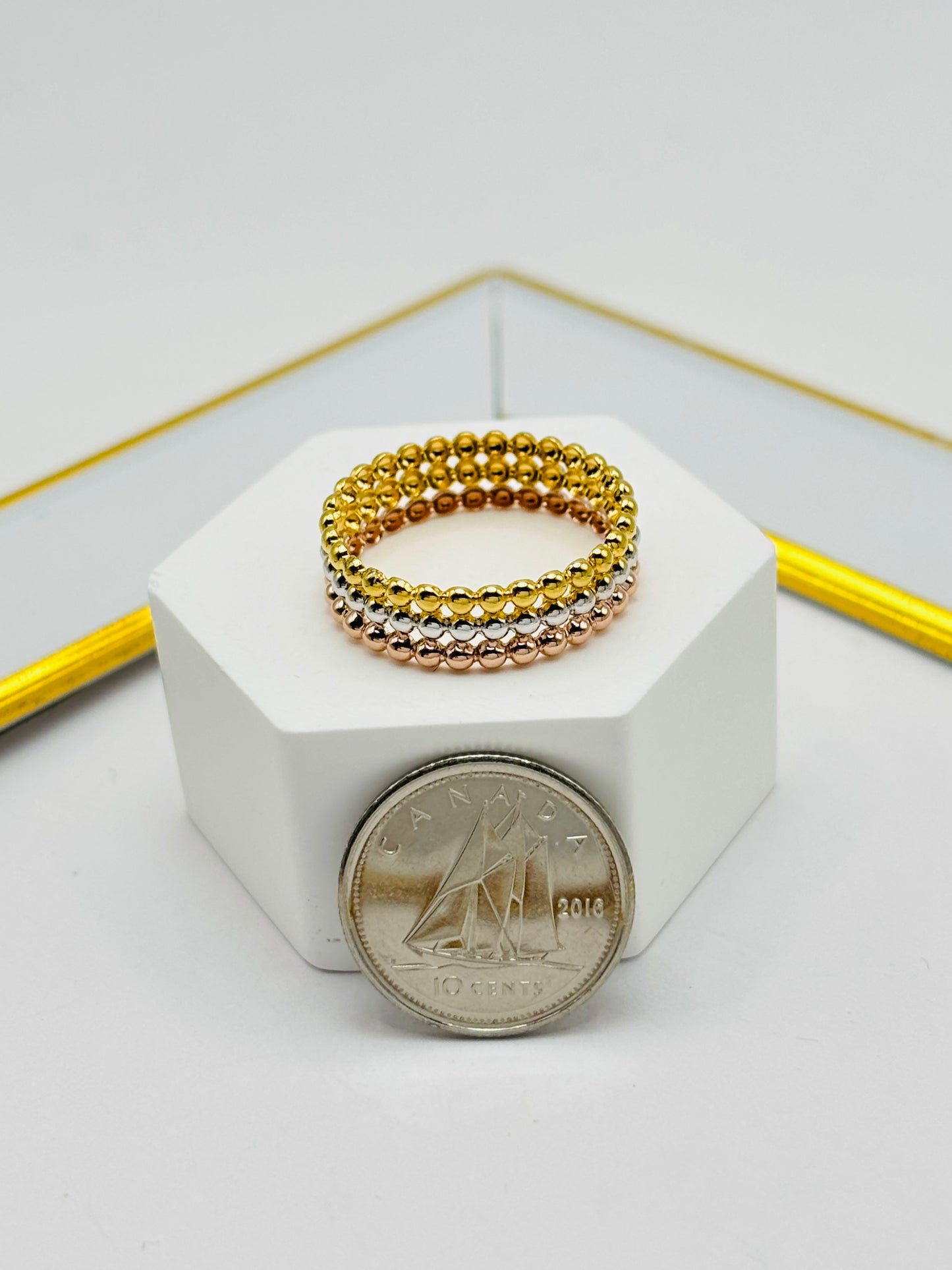 18K Gold Tri-Color Ring