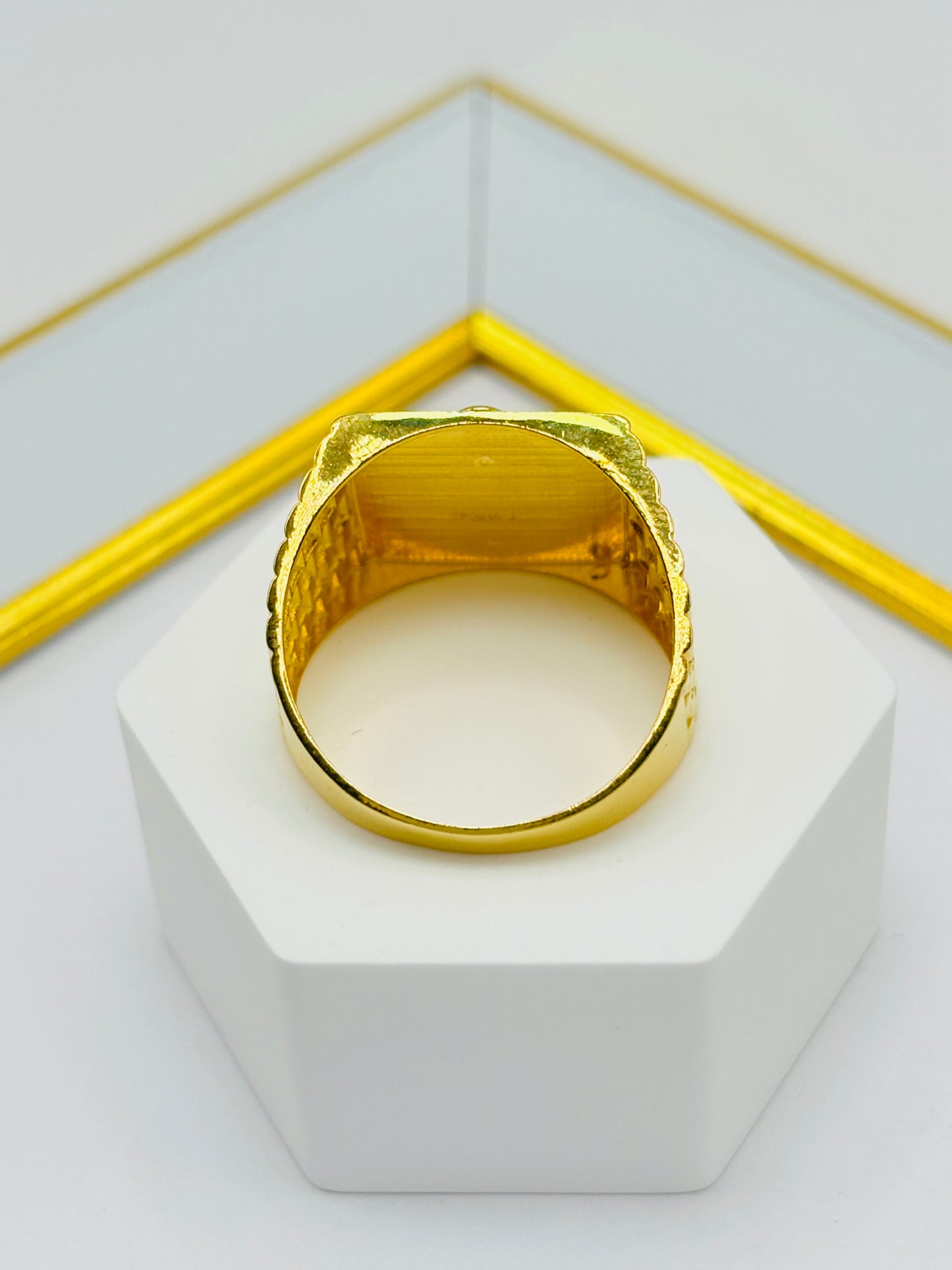 18K Gold Men's Anchor Ring