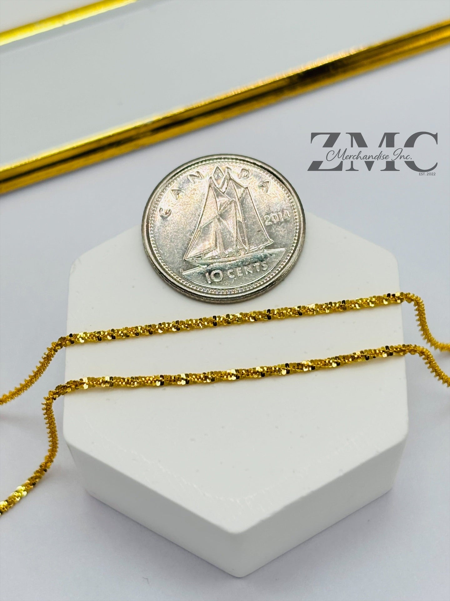 18K Gold Diamond Cut Slider Chain