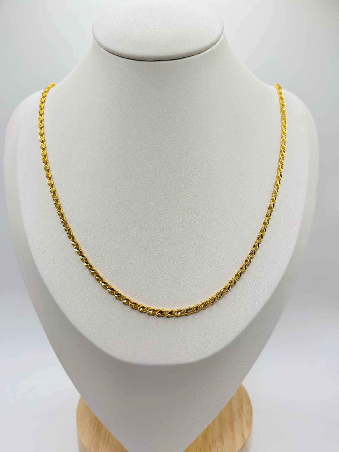 18K Gold Damascus Slim Chain