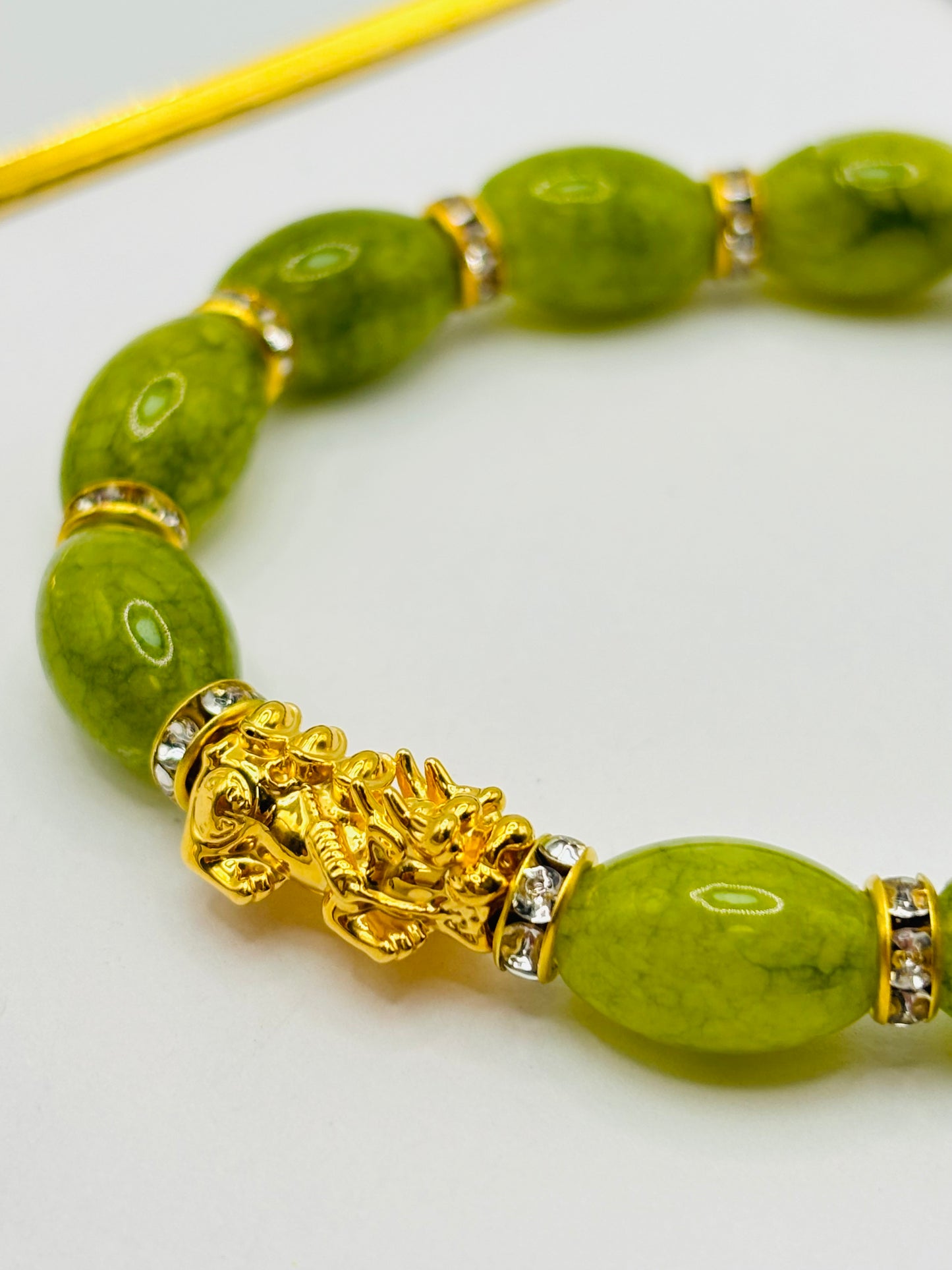 18K Gold Lucky Piyao/ Pi Xiu Jade Stone ( Hollow Empty Inside) Medium Size