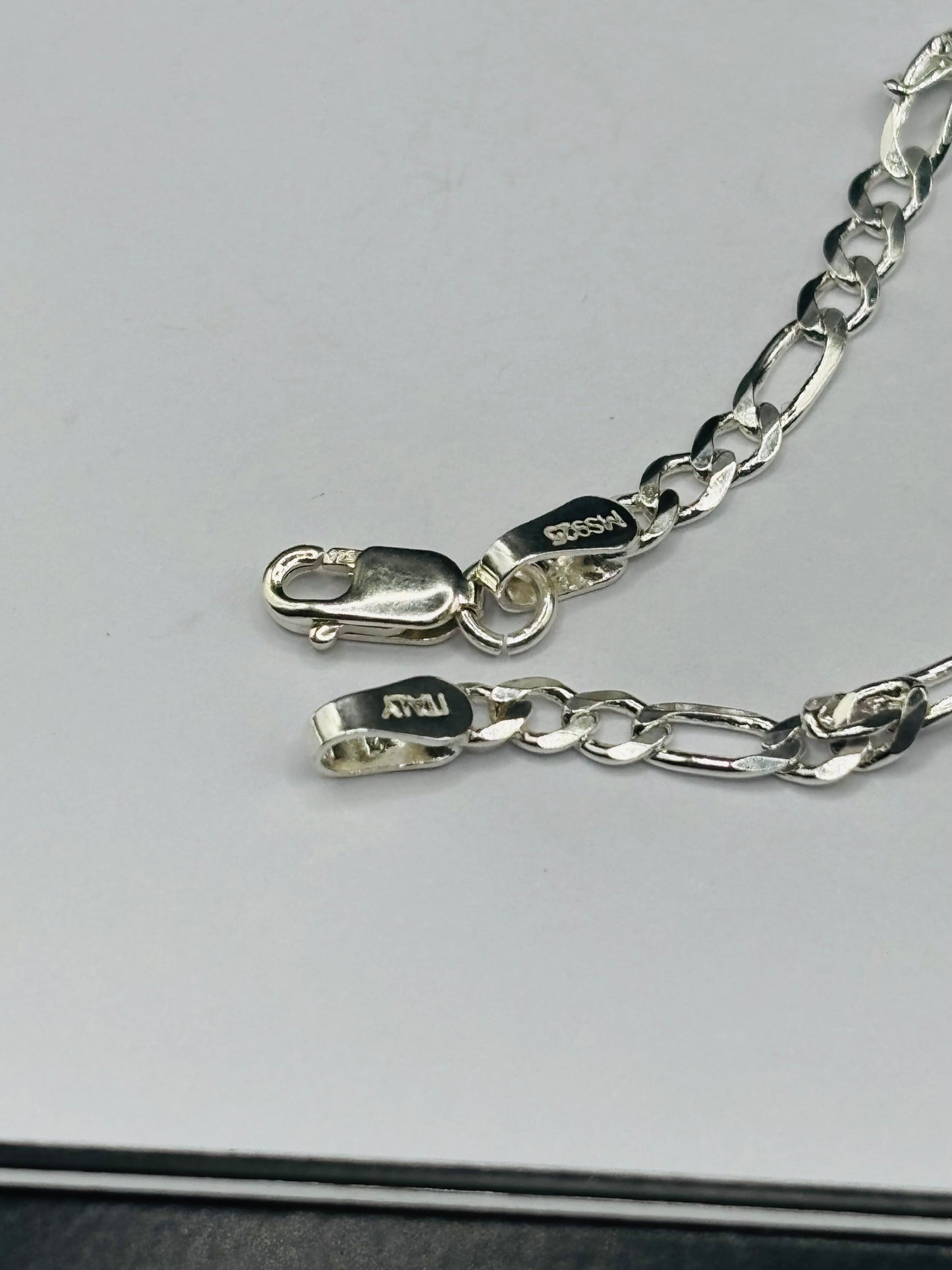S925 Silver Figaro Kids Bracelet