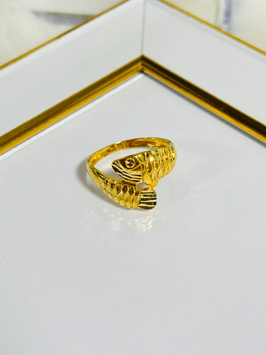 18K Gold Arrowana Fish Ring