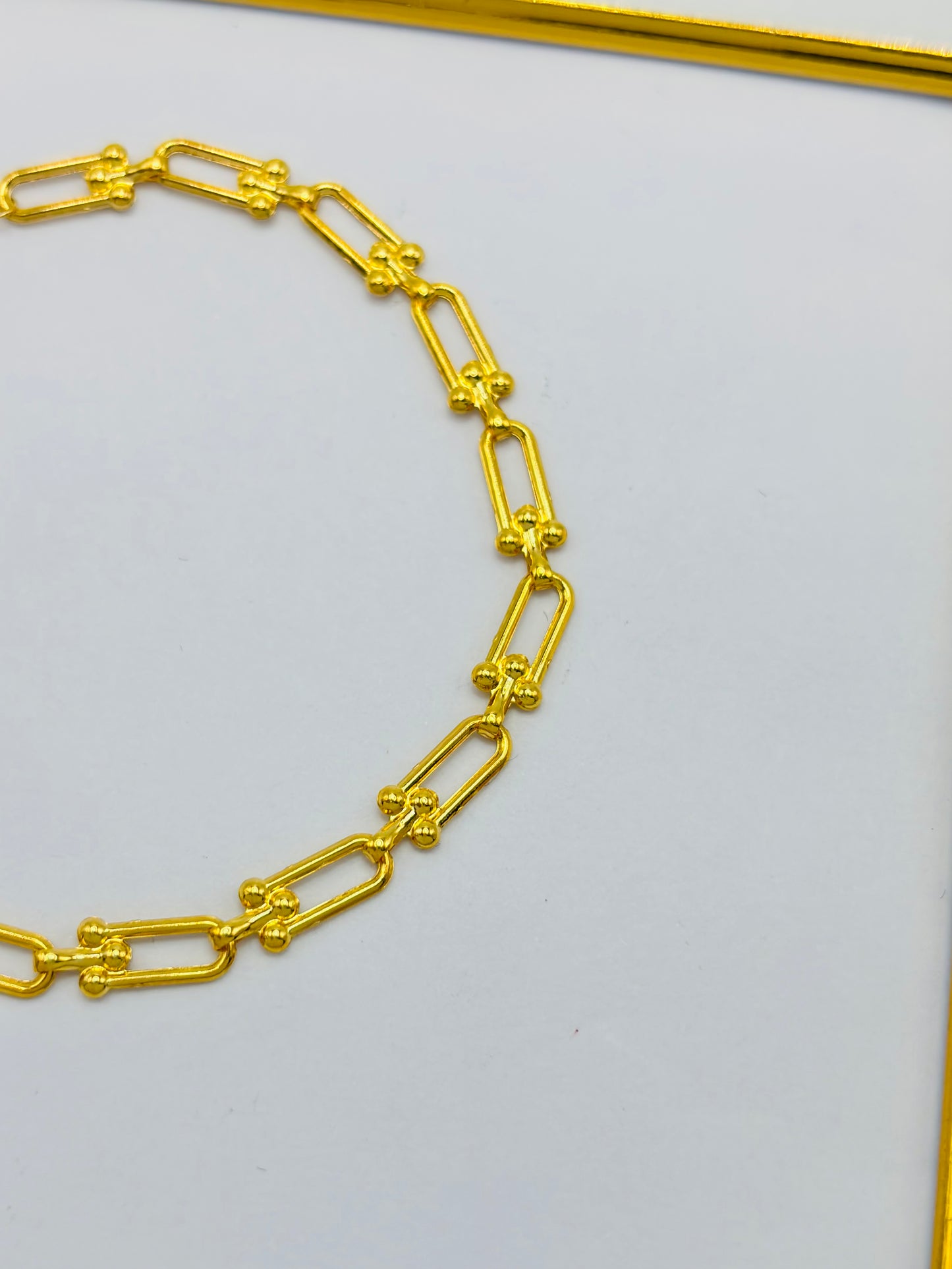18K Gold Flat Mini Hardware Bracelet