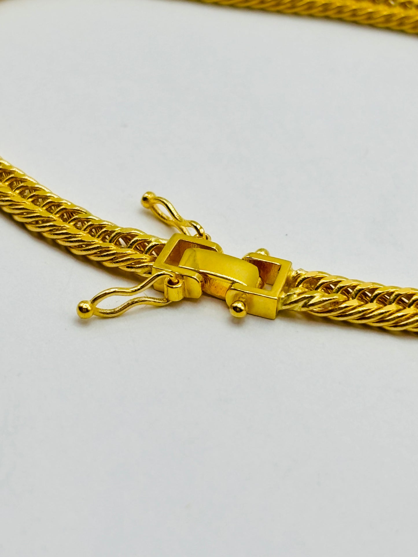 18K Gold Triple Lock Bracelet 3.5mm width