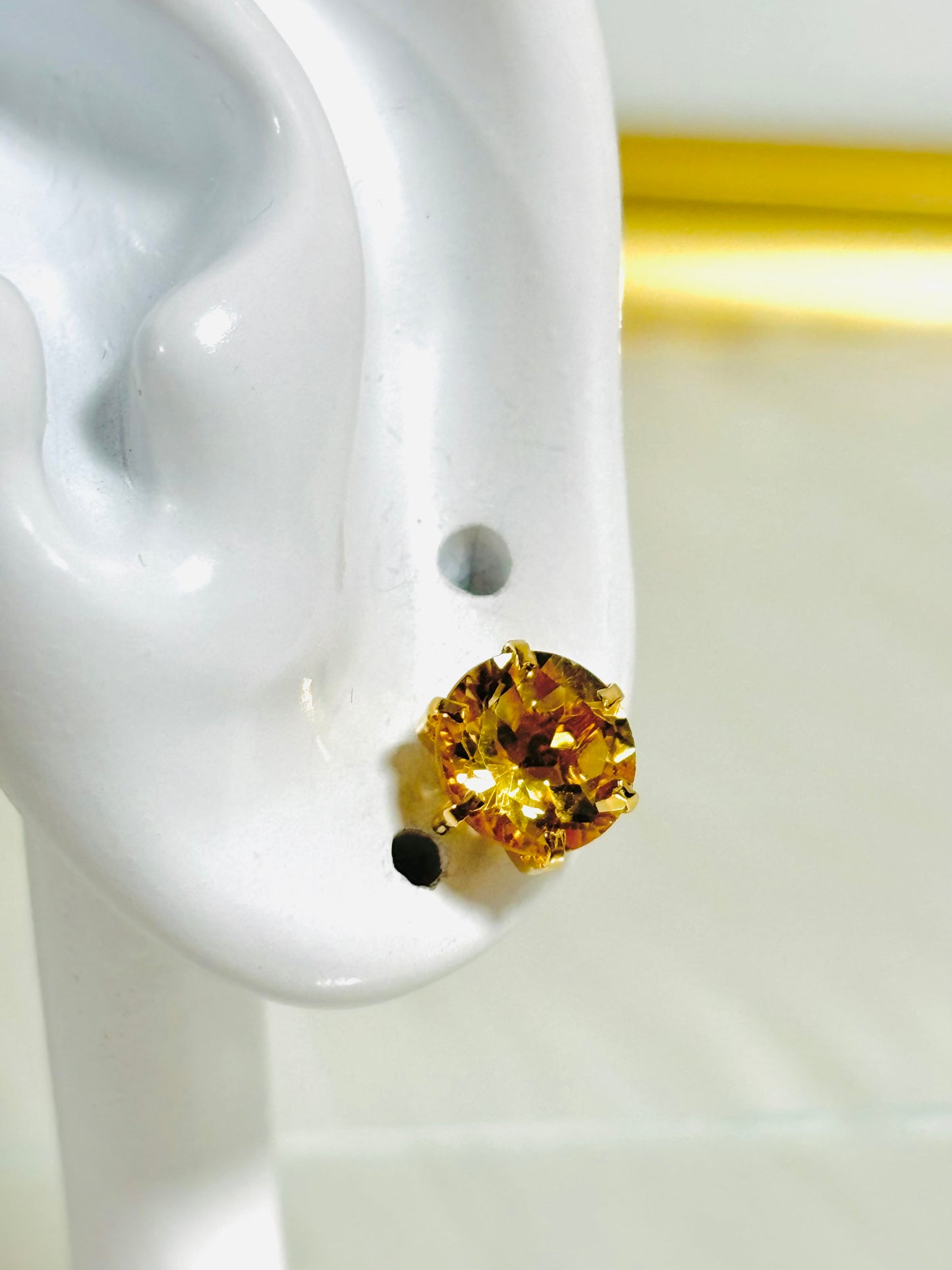 K18 Japan Gold Natural Citrine Earrings and Pendant Set
