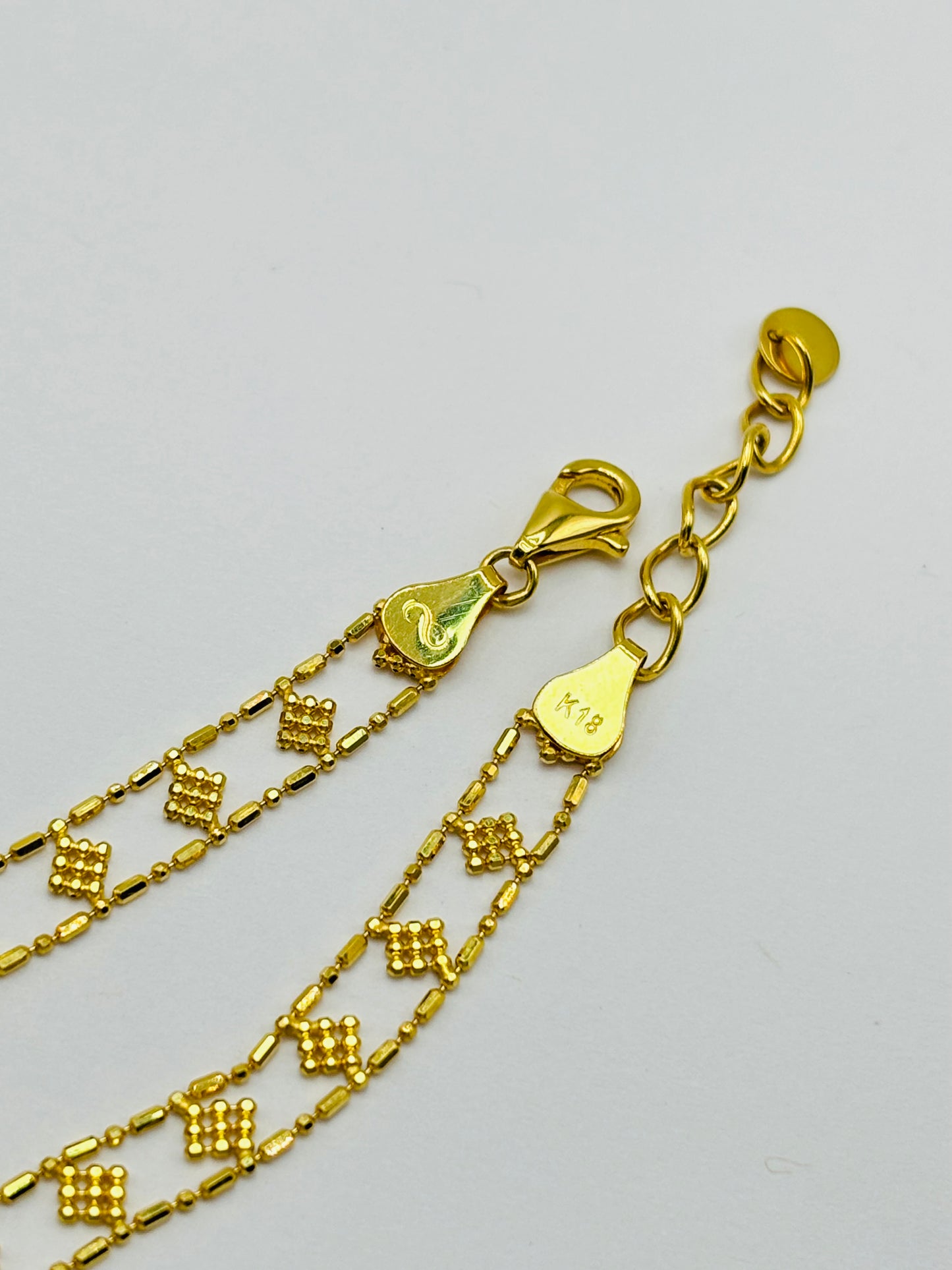 K18 Japan Gold Flat Bead Bracelet