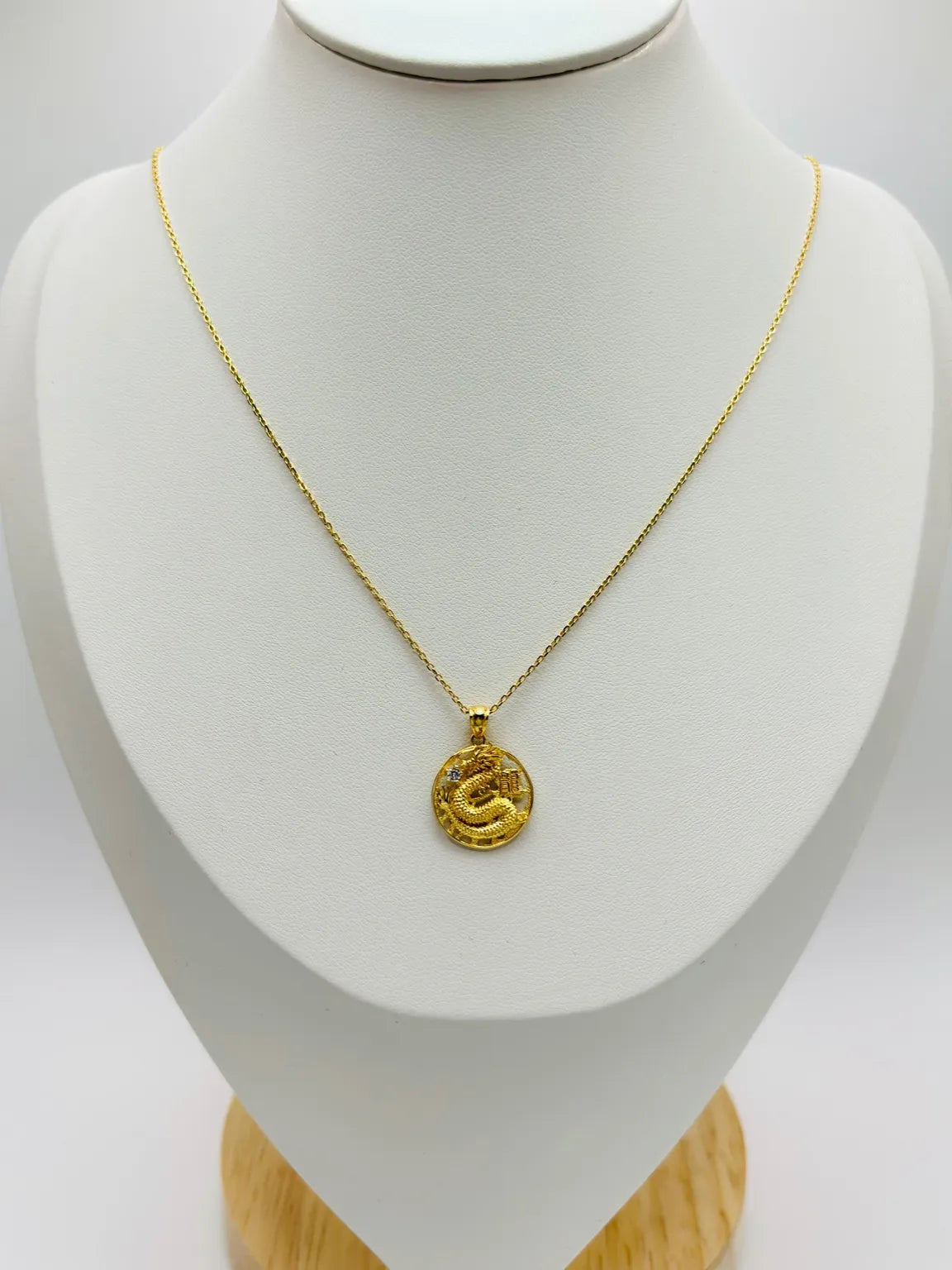 18K Gold Dragon Necklace