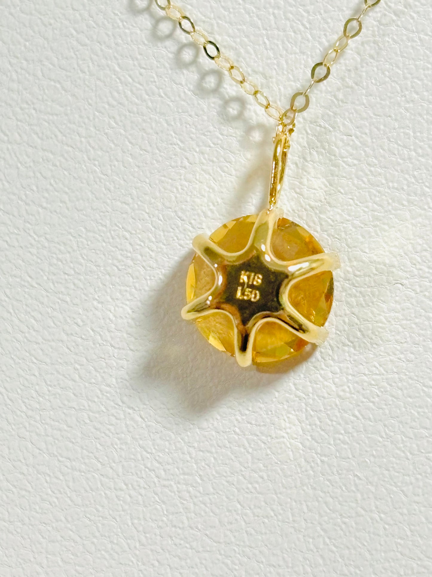 K18 Japan Gold Natural Citrine Earrings and Pendant Set