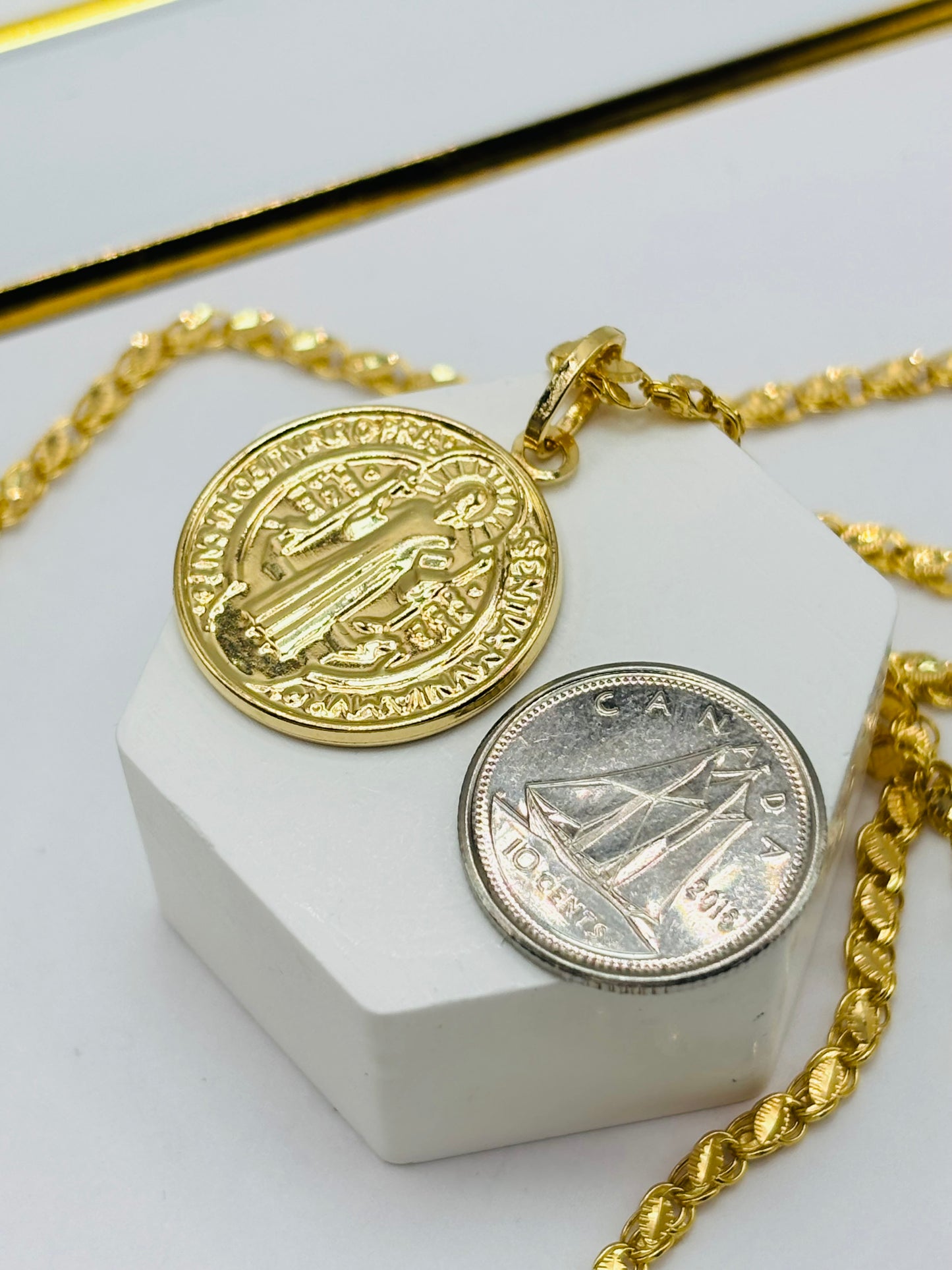 18K Gold St. Benedict Necklace