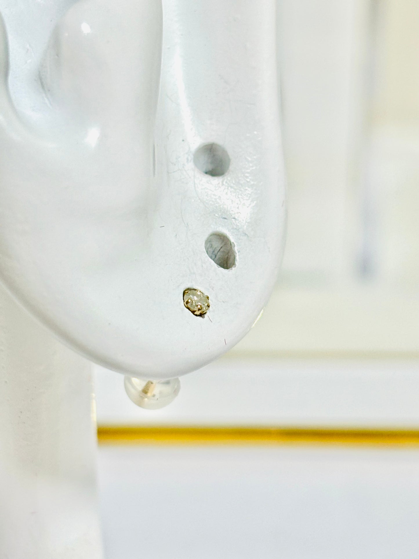 18K Gold Baby Earrings 0.10 carat Natural Diamond