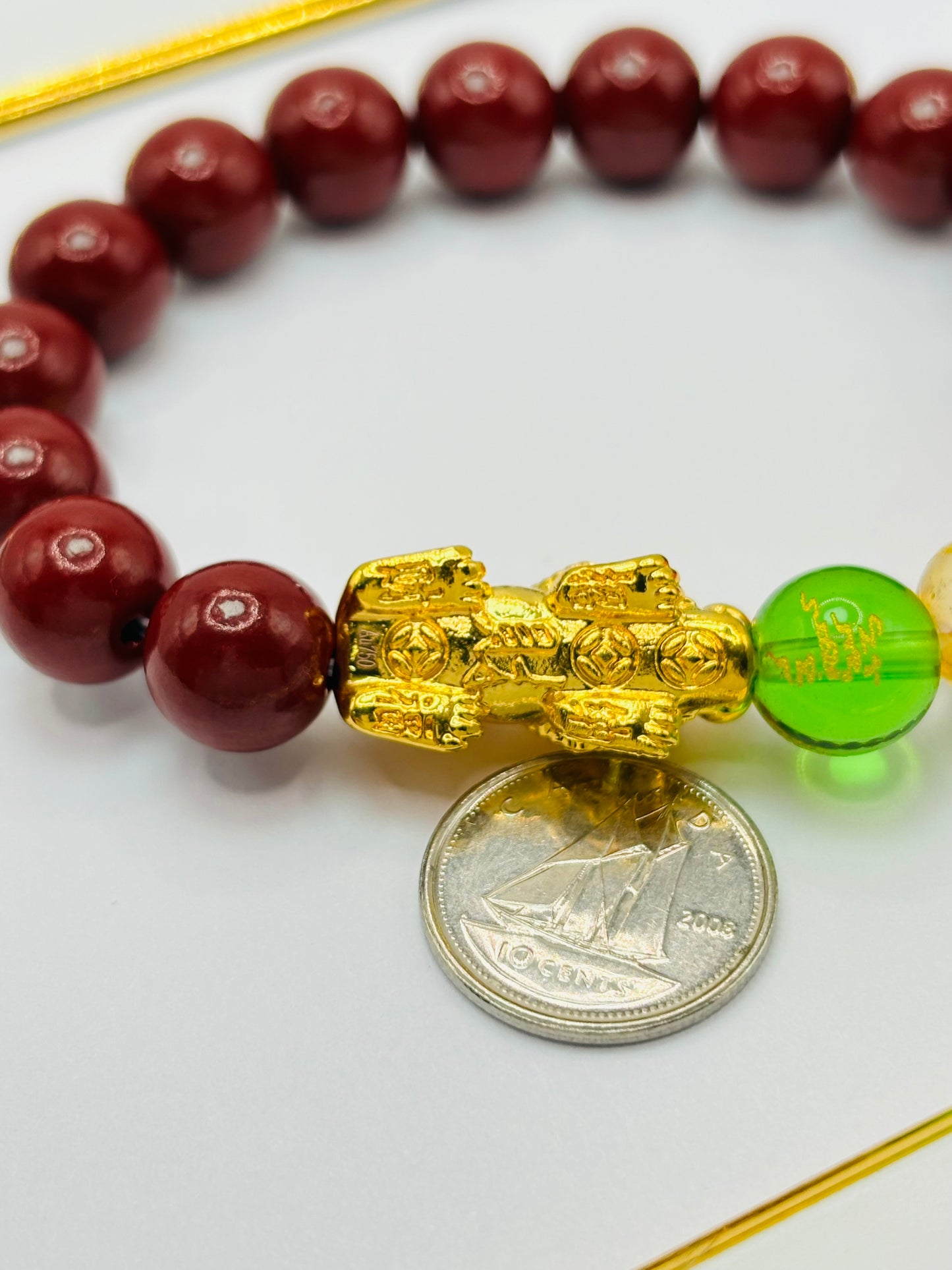18K Gold Lucky Piyao/ Pi Xiu Five Gods of Wealth Stone ( Hollow Empty Inside) Extra Large Size