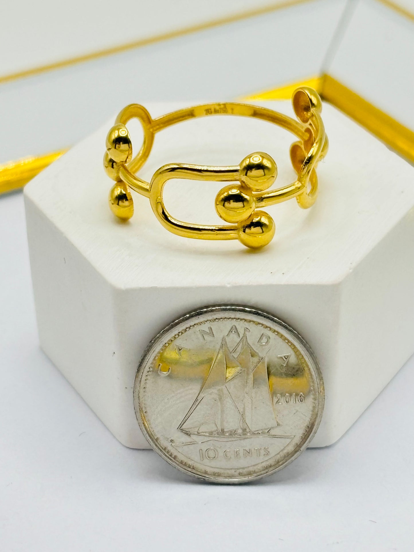 18K Gold Hardware Ring
