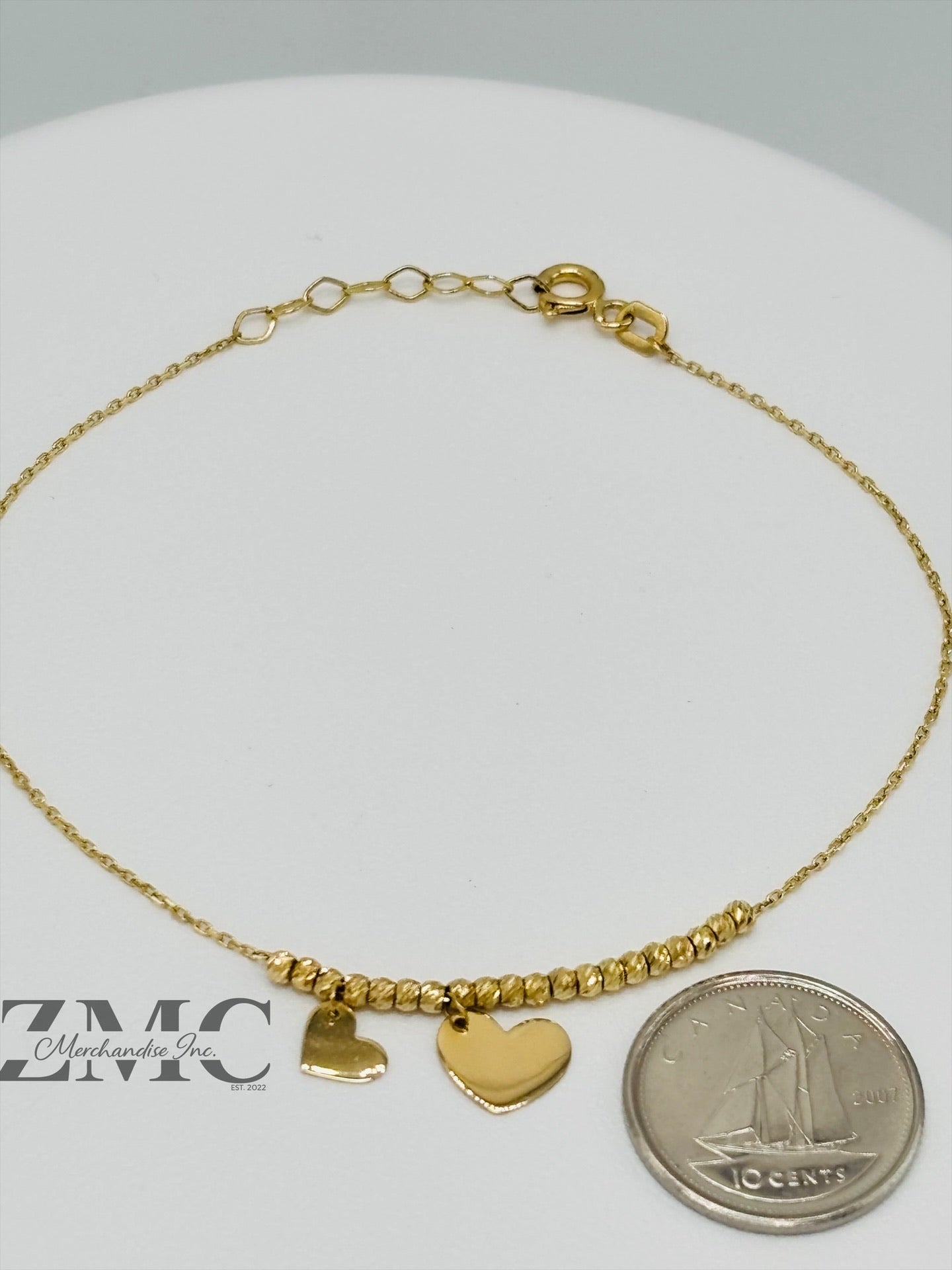 18K Gold Bracelet with Heart Charm