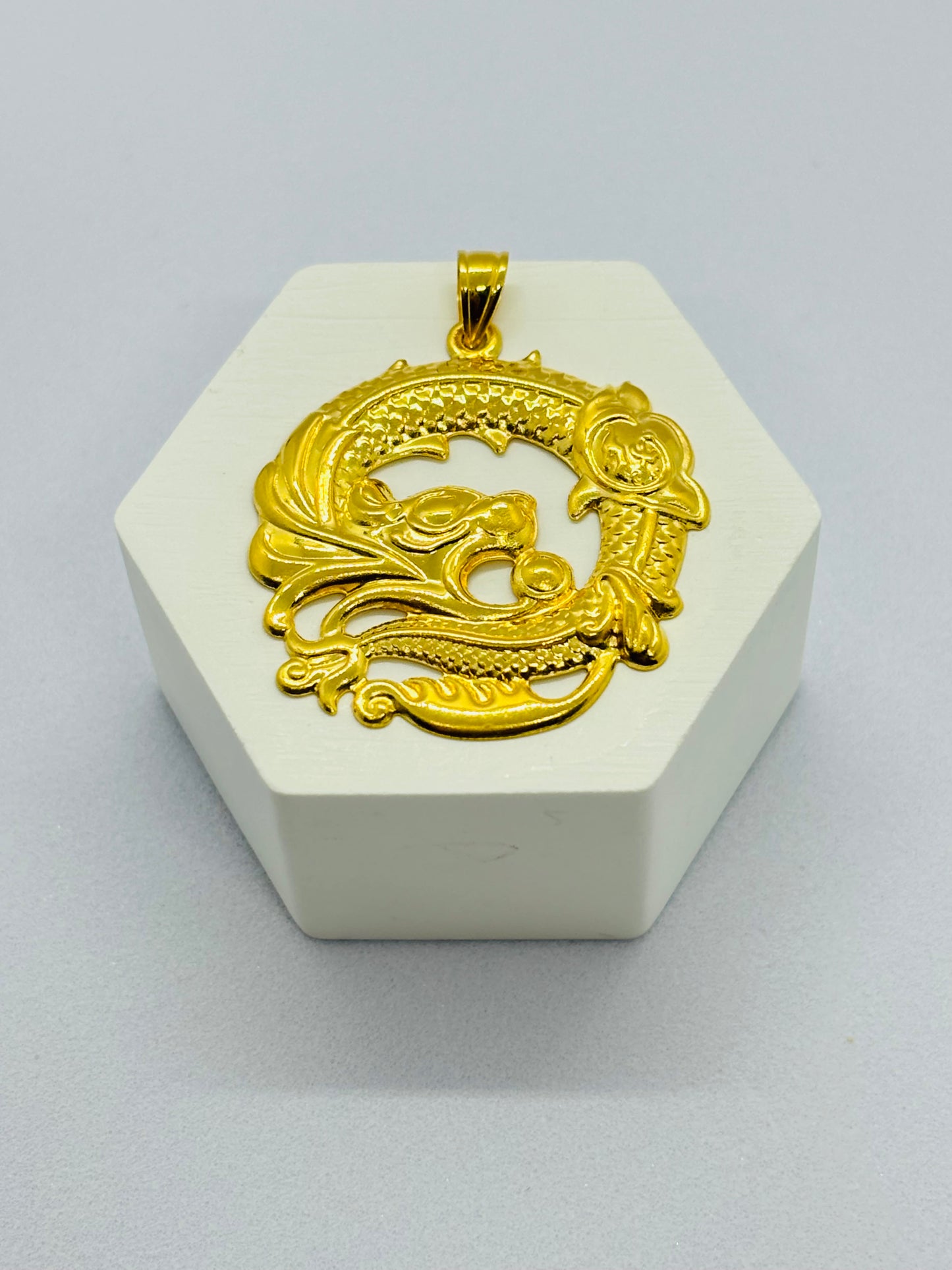 18K Gold Dragon Pendant
