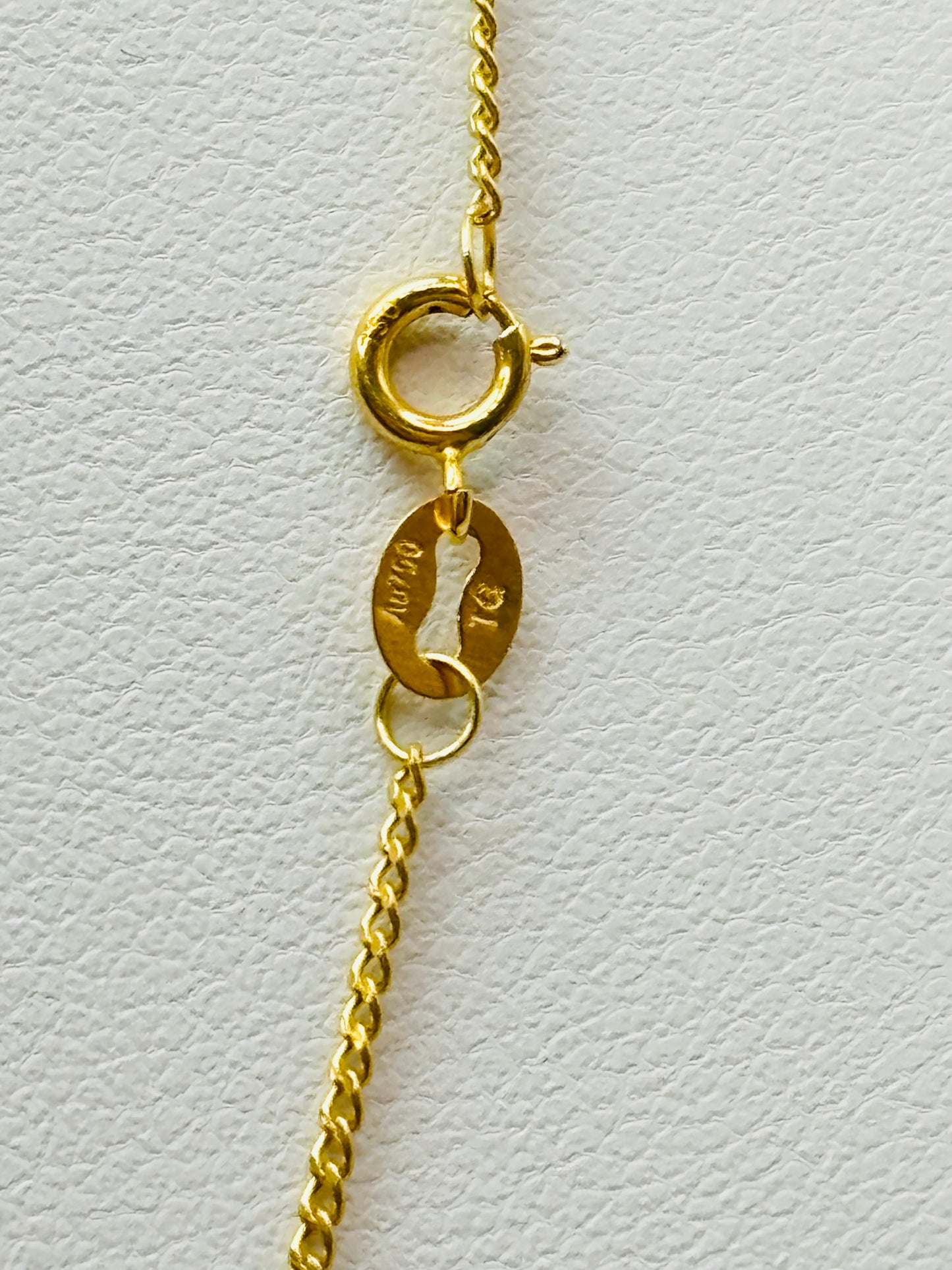 18K Gold Curb Chain with CC Moissanite Diamond Pendant Set