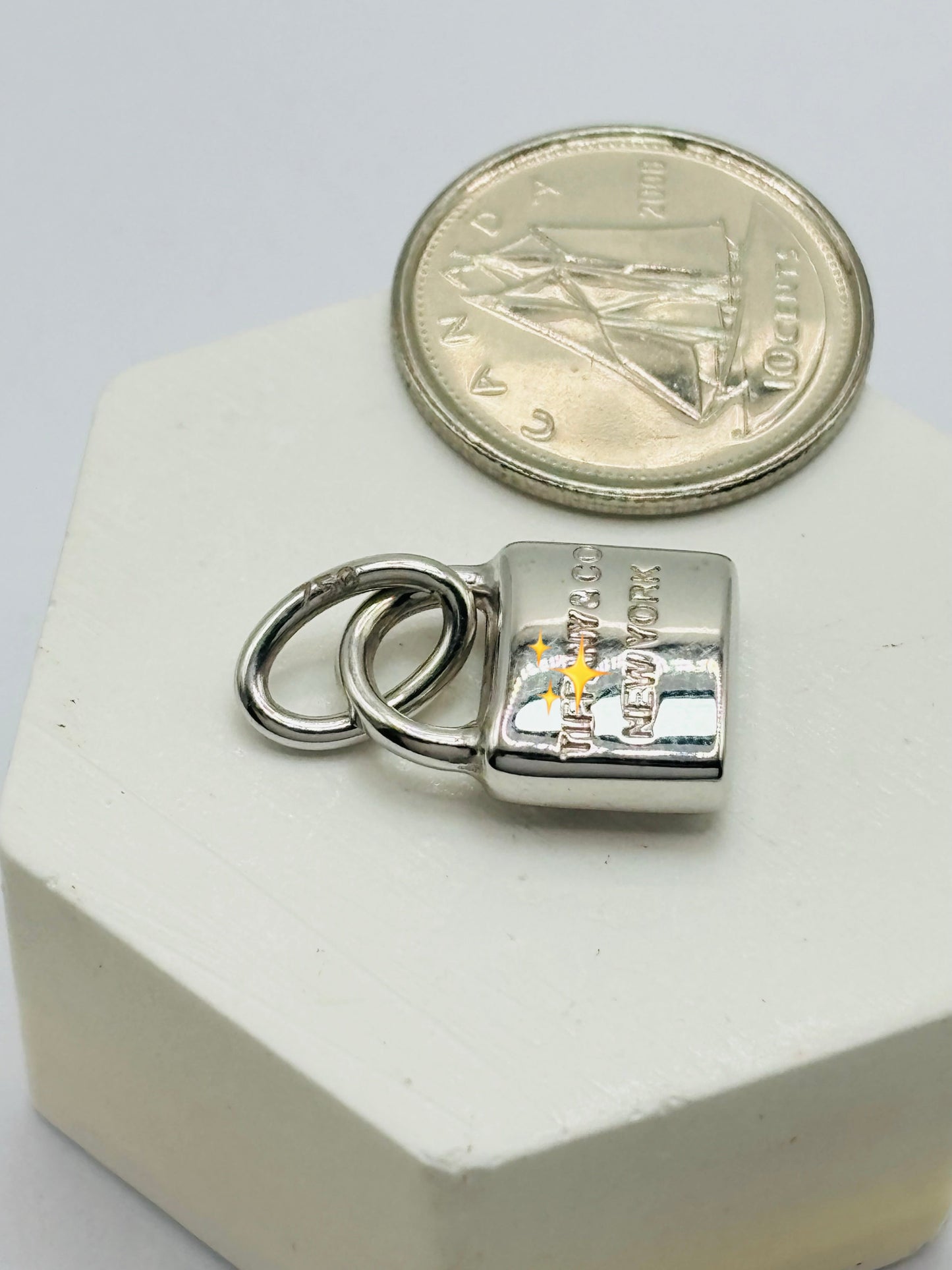 18K Gold White Gold Padlock Pendant