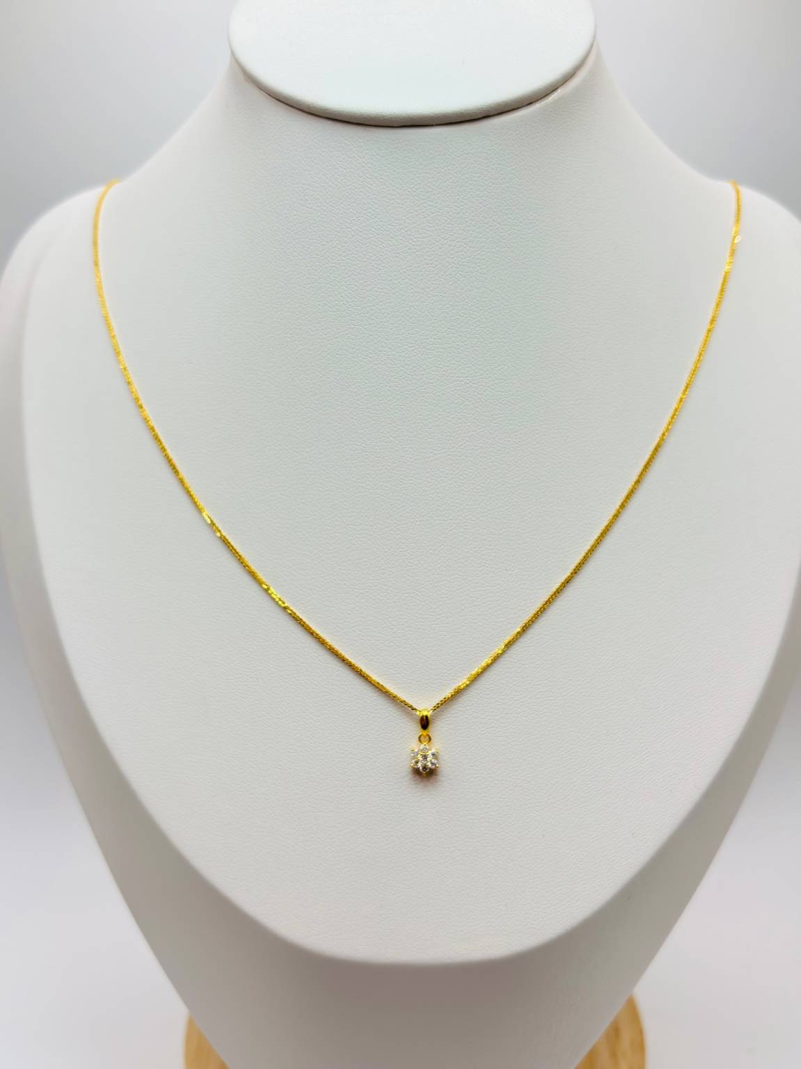 18K Gold Necklace and Earrings Rositas Moissanite Diamond Set