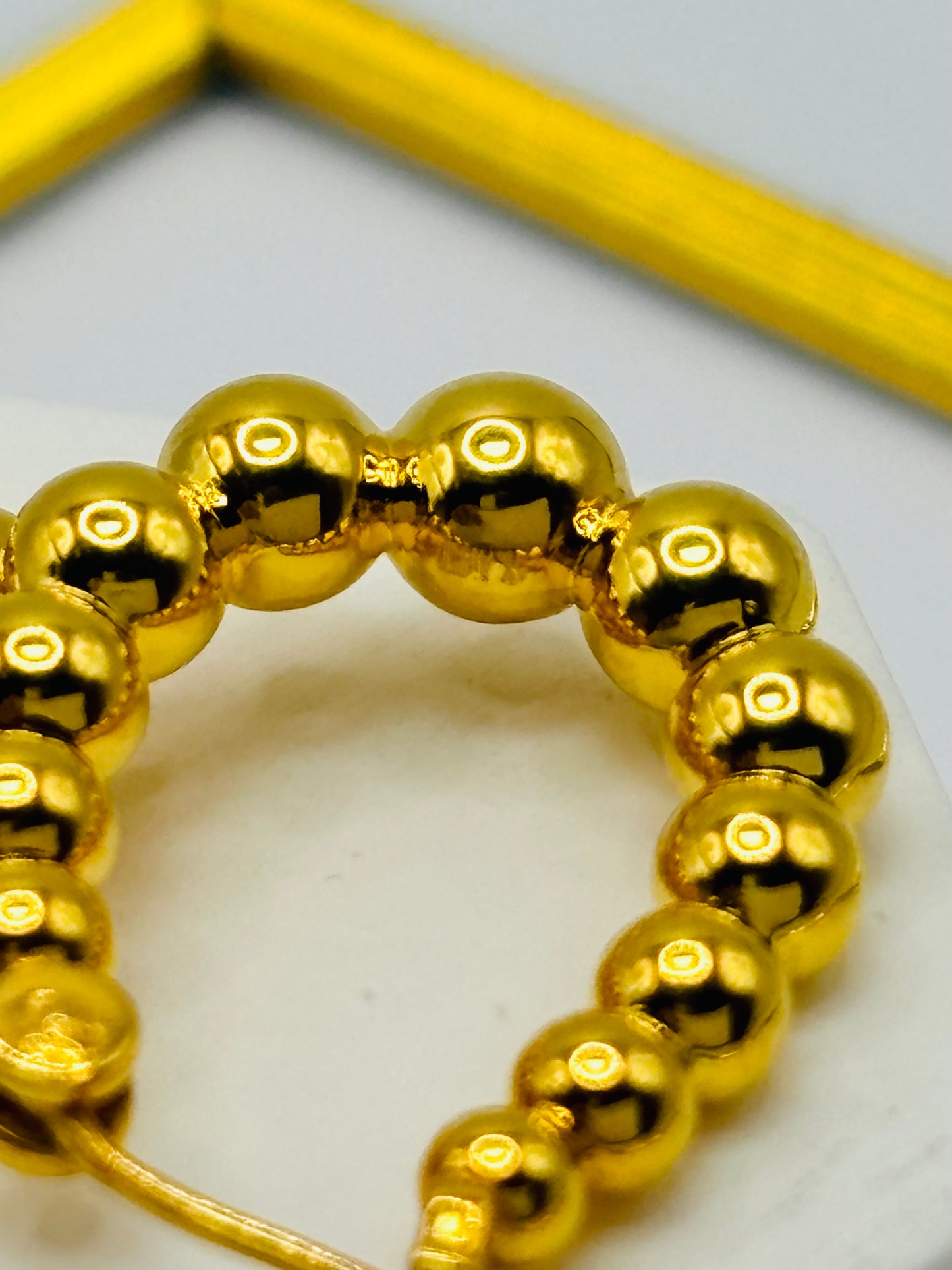 18K Gold Bubble Loop Earrings (Electroform)
