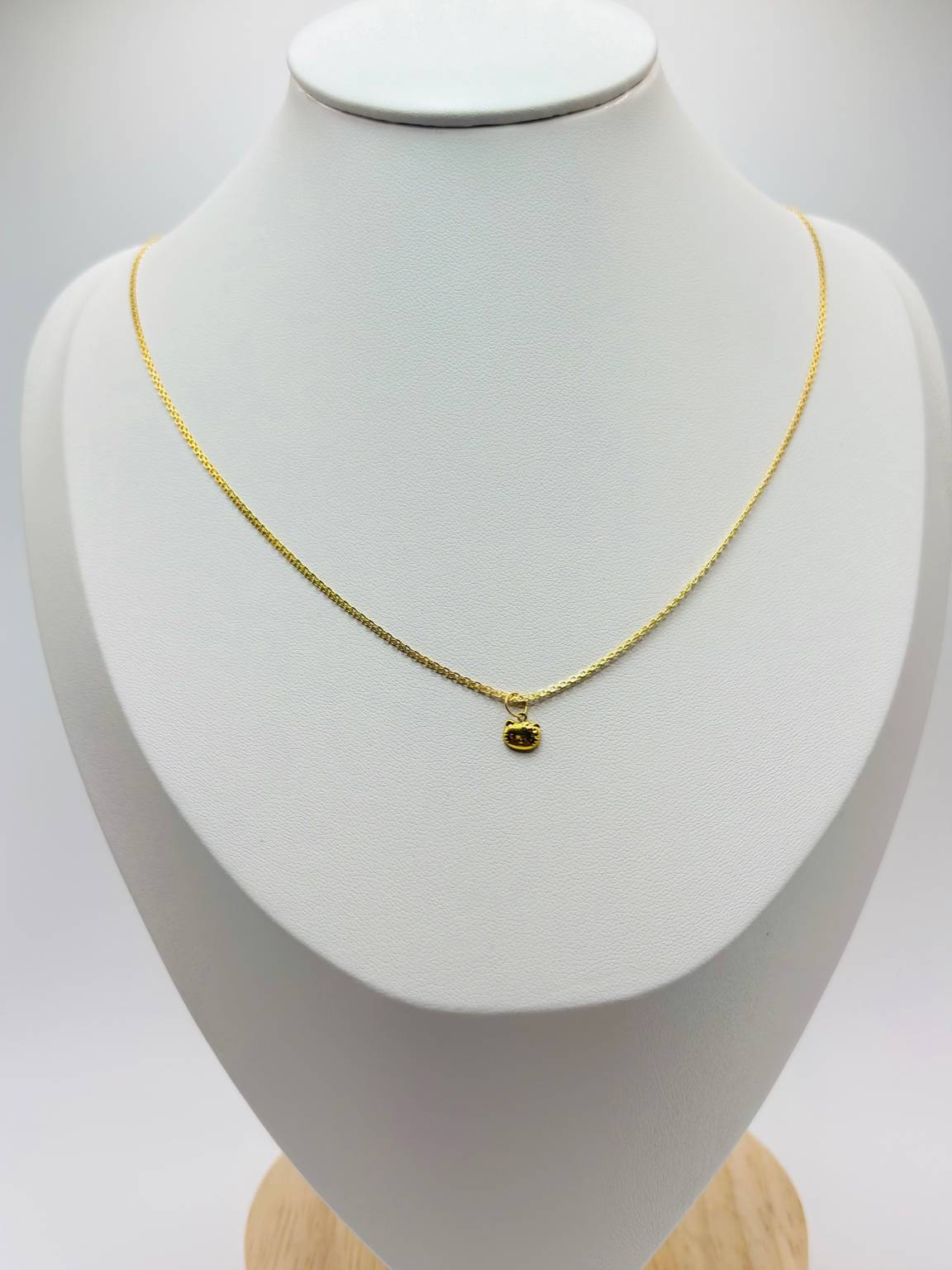 18K Gold Carpet Chain with HK Pendant and Earrings Kids Set