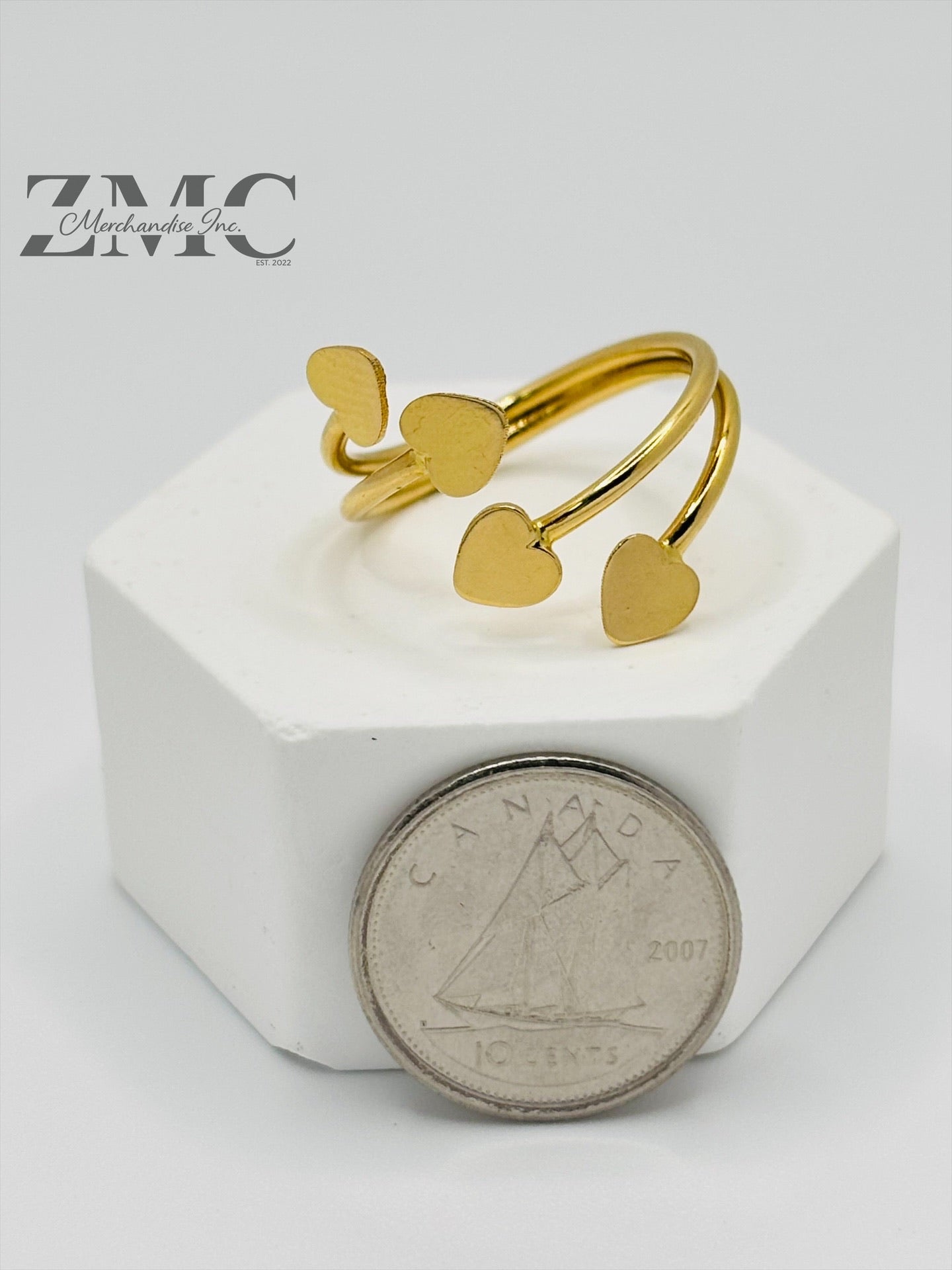 18K Gold Spiral Heart Ring