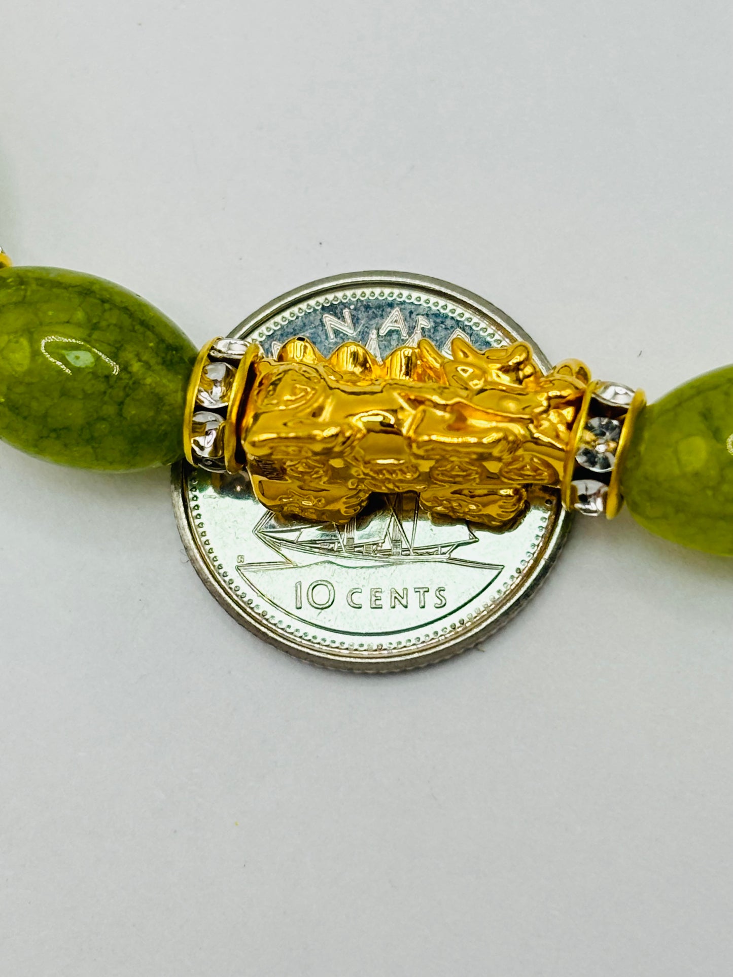 18K Gold Lucky Piyao/ Pi Xiu Jade Stone ( Hollow Empty Inside) Medium Size