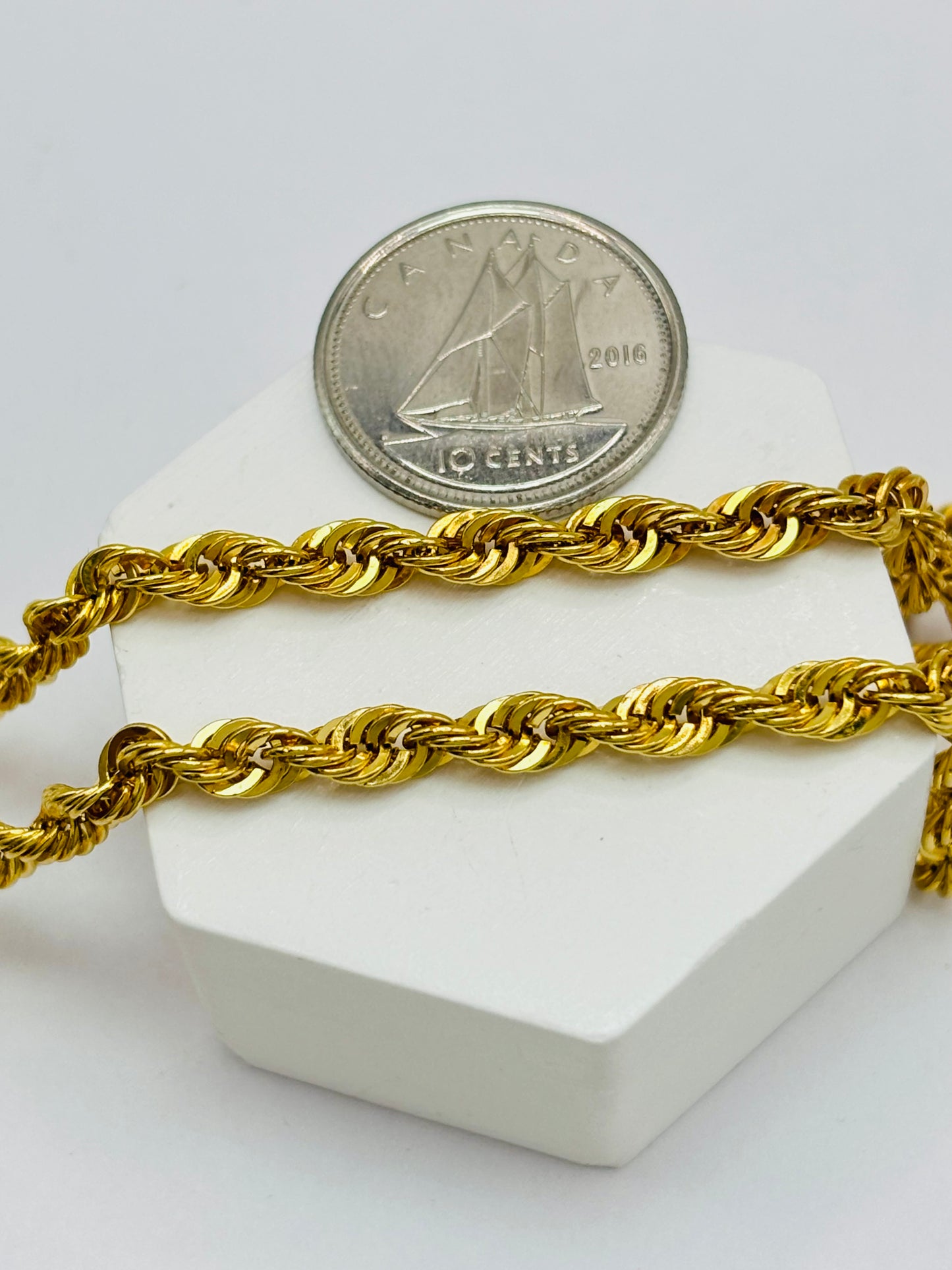 18K Gold Rope Chain 4 mm width