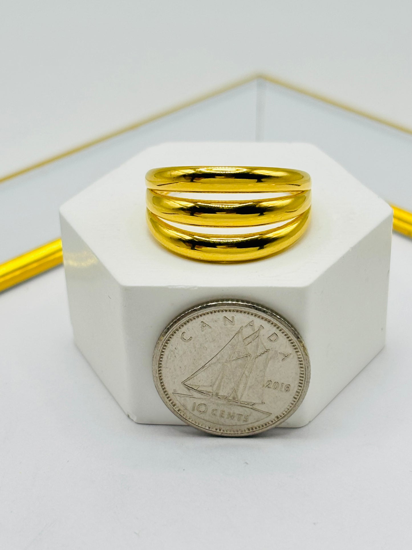 18K Gold 3 Layer Ring