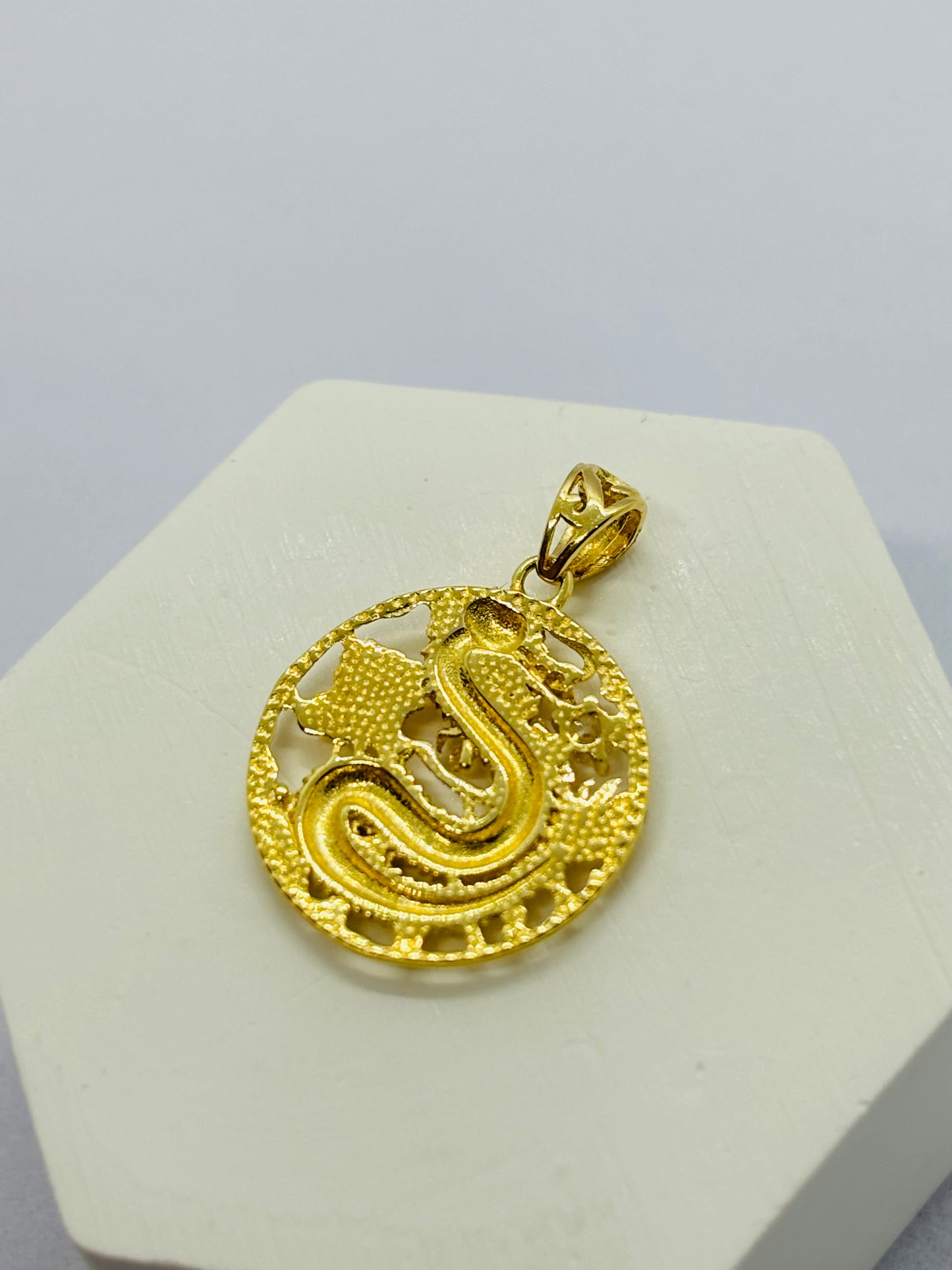 18K Gold Dragon Pendant