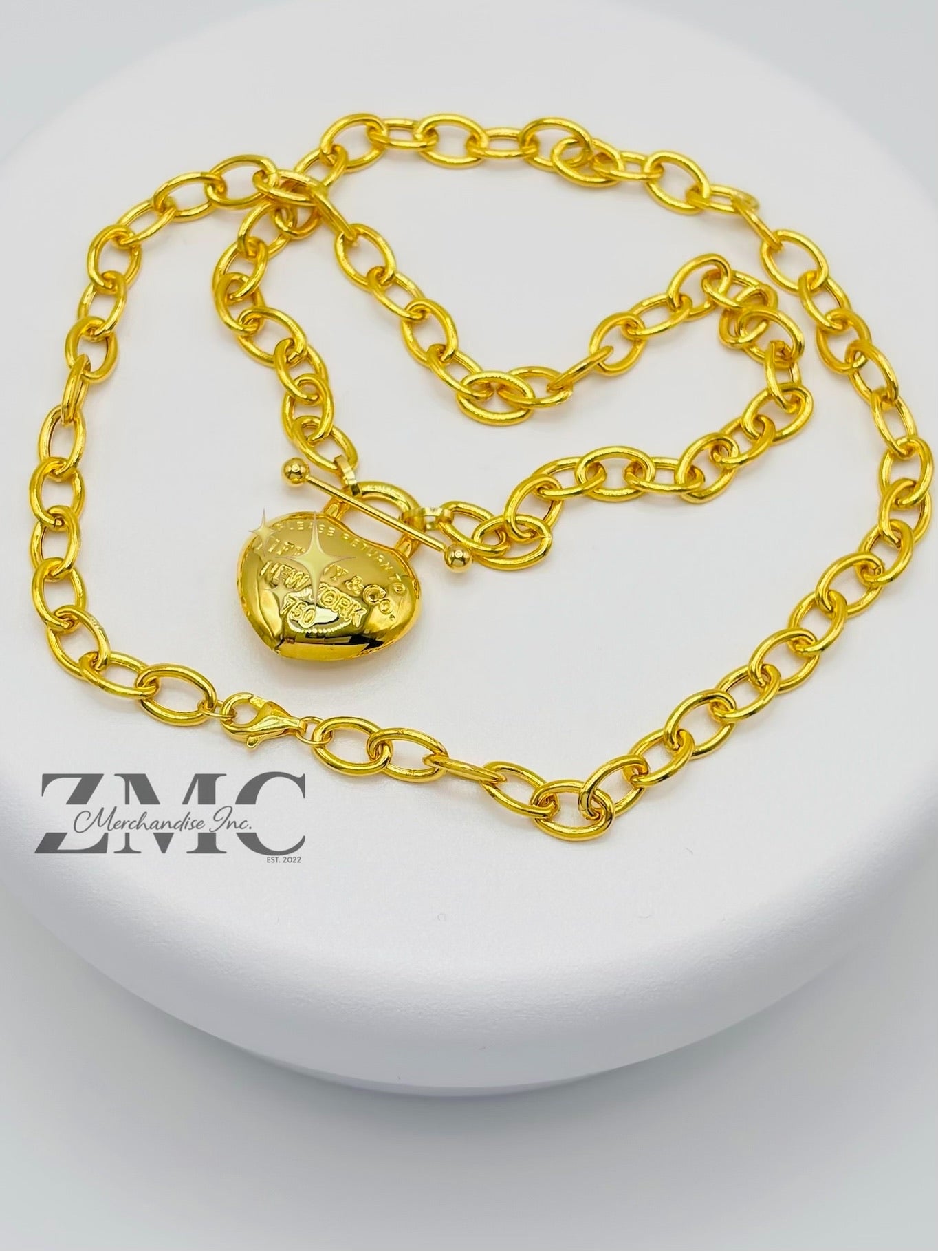 18K Gold Heart Attached Necklace