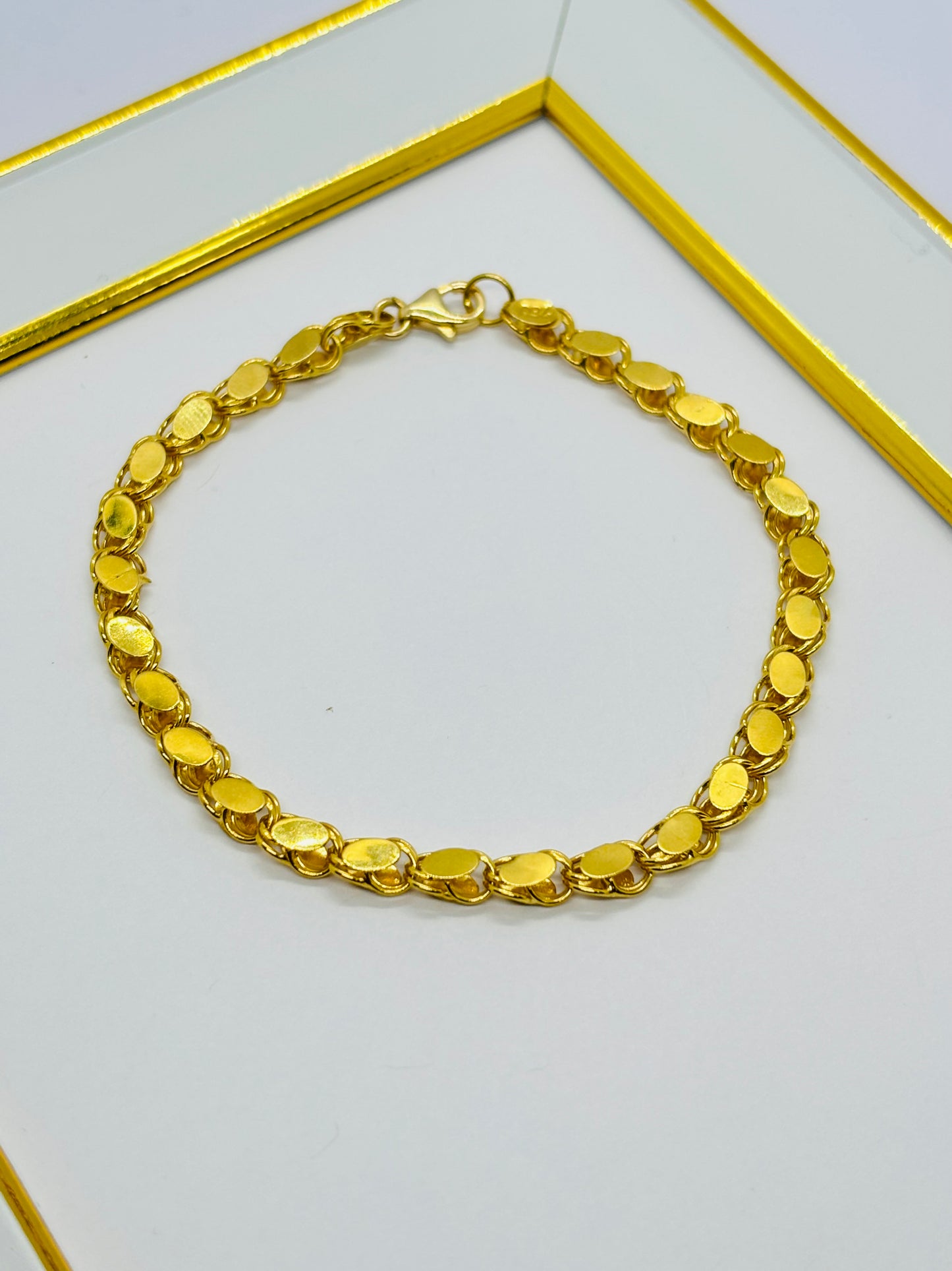 18K Gold Damascus Bracelet 5mm width
