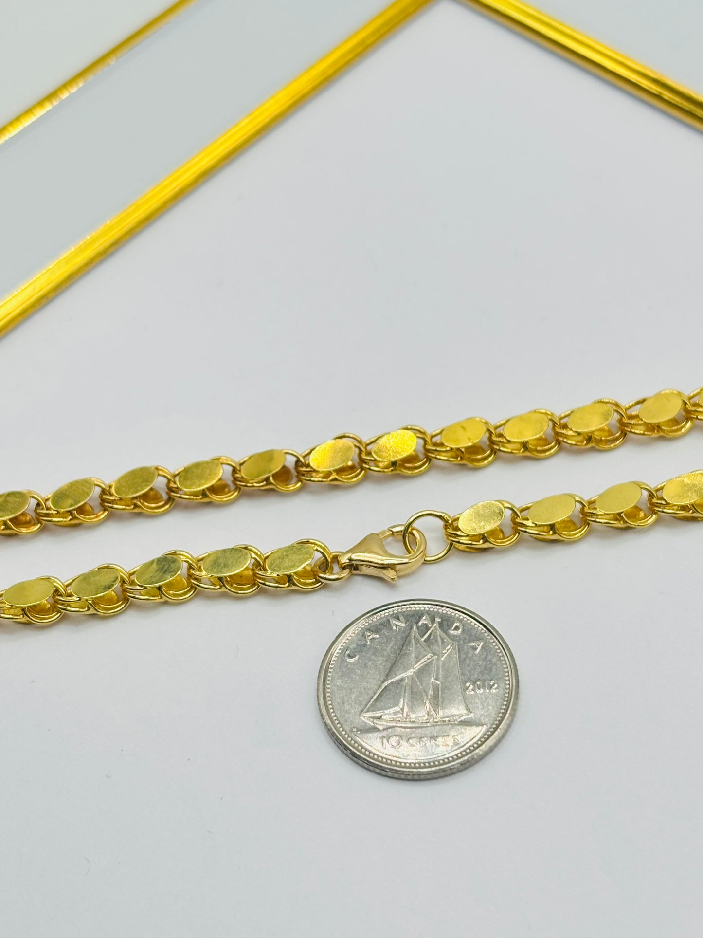 18K Gold Damascus Chain with Cross Pendant Set