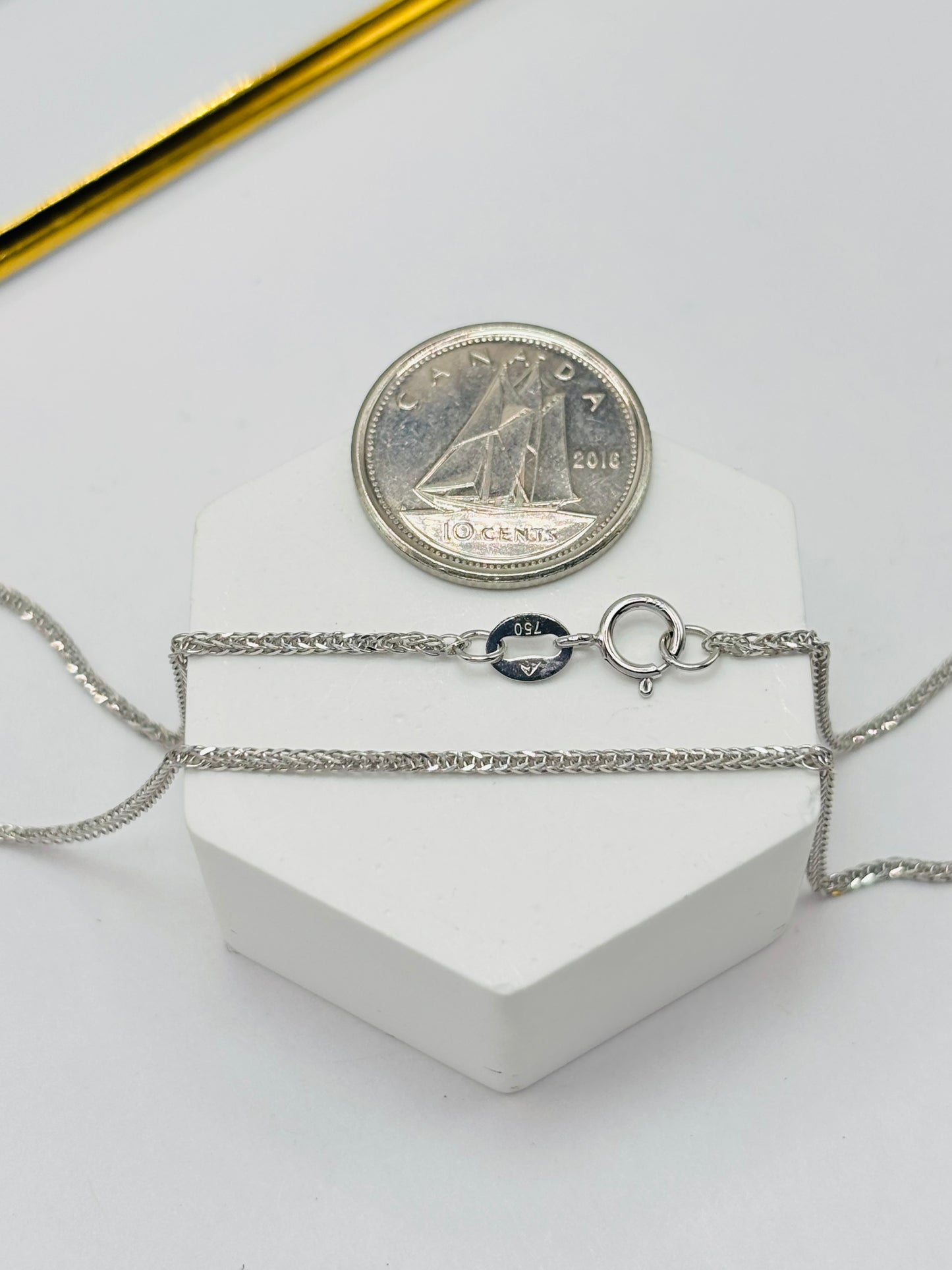 18K White Gold Padlock Necklace