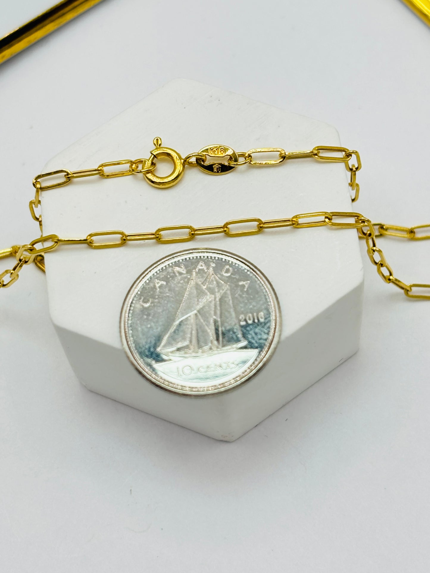 K18 Japan C* Heart Attached Necklace