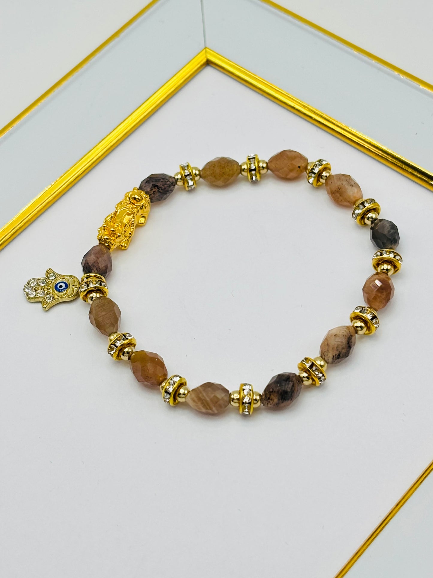 18K Gold Lucky Piyao/ Pi Xiu Sun Stone ( Hollow Empty Inside) Medium Size
