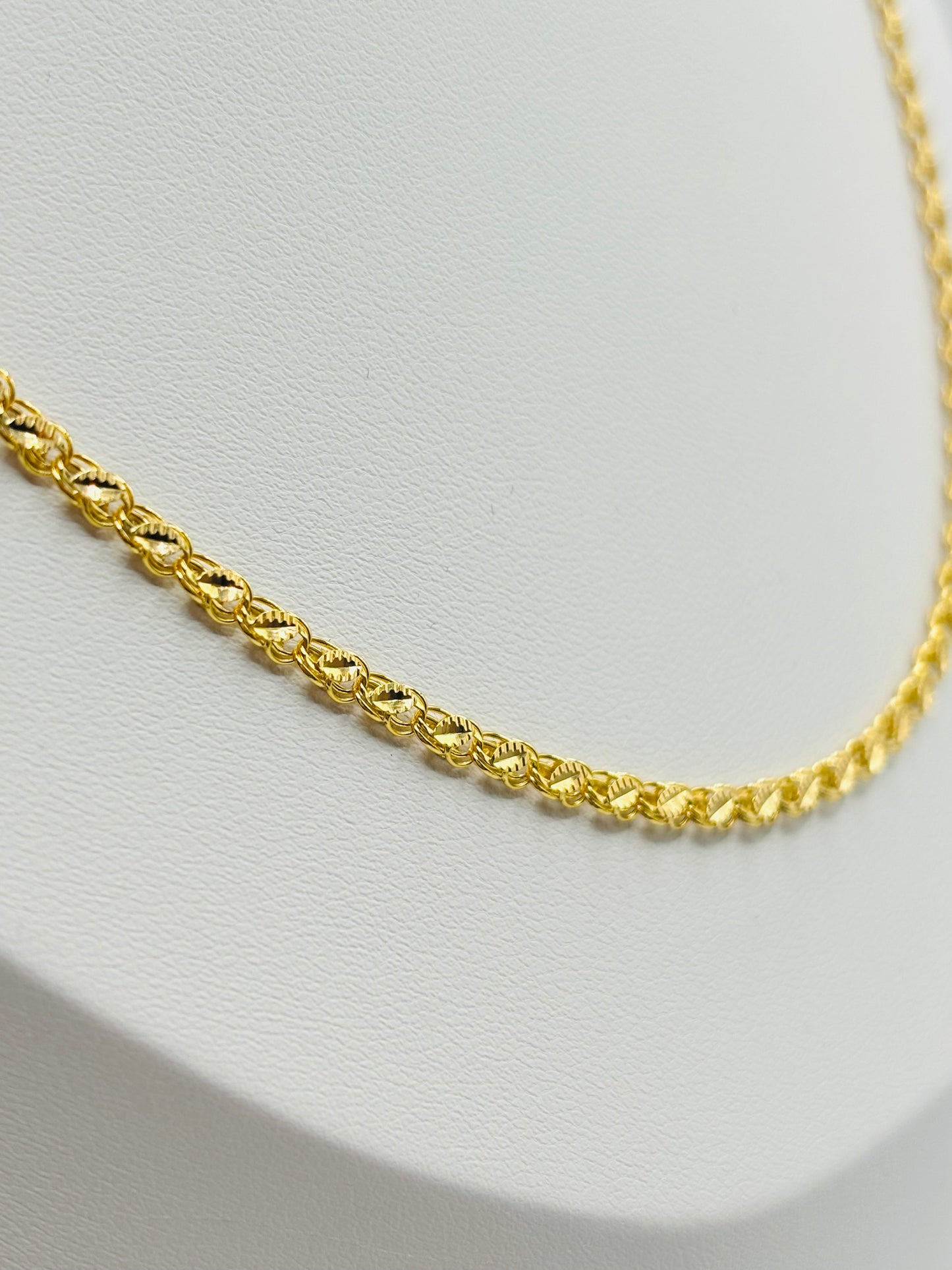 18K Gold Damascus Slim Chain