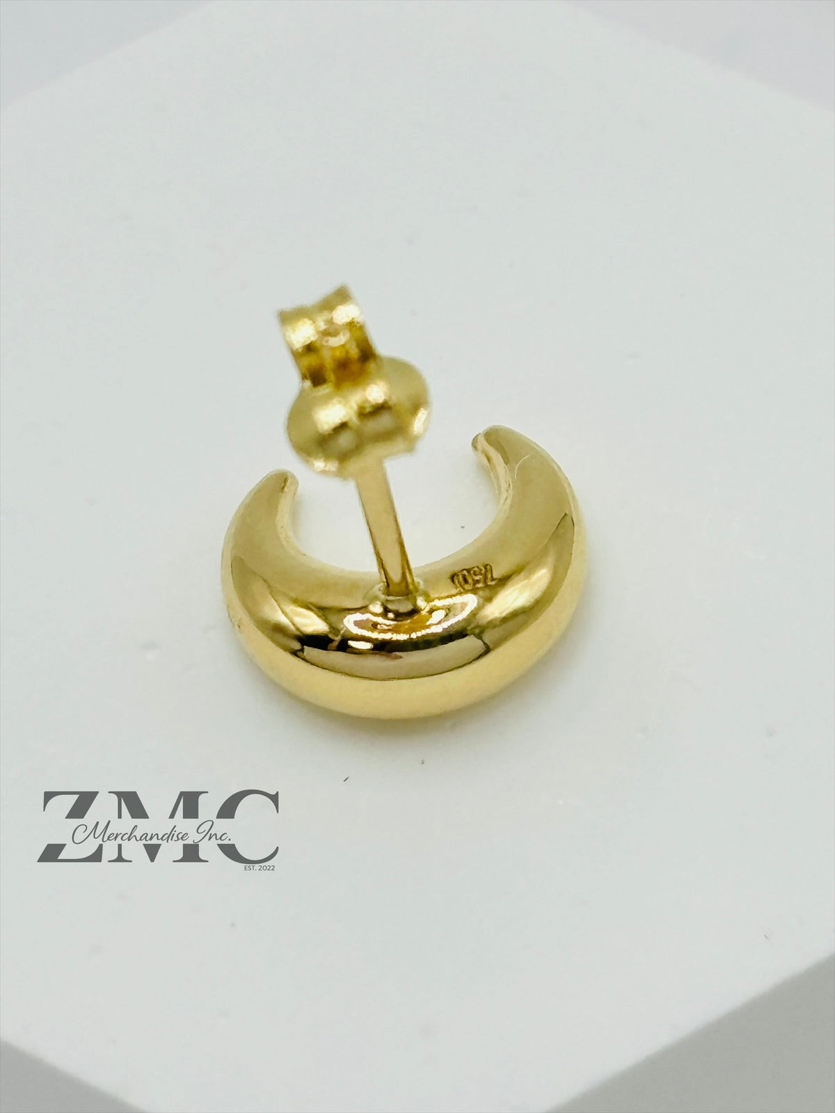 18K Gold Moon Earrings