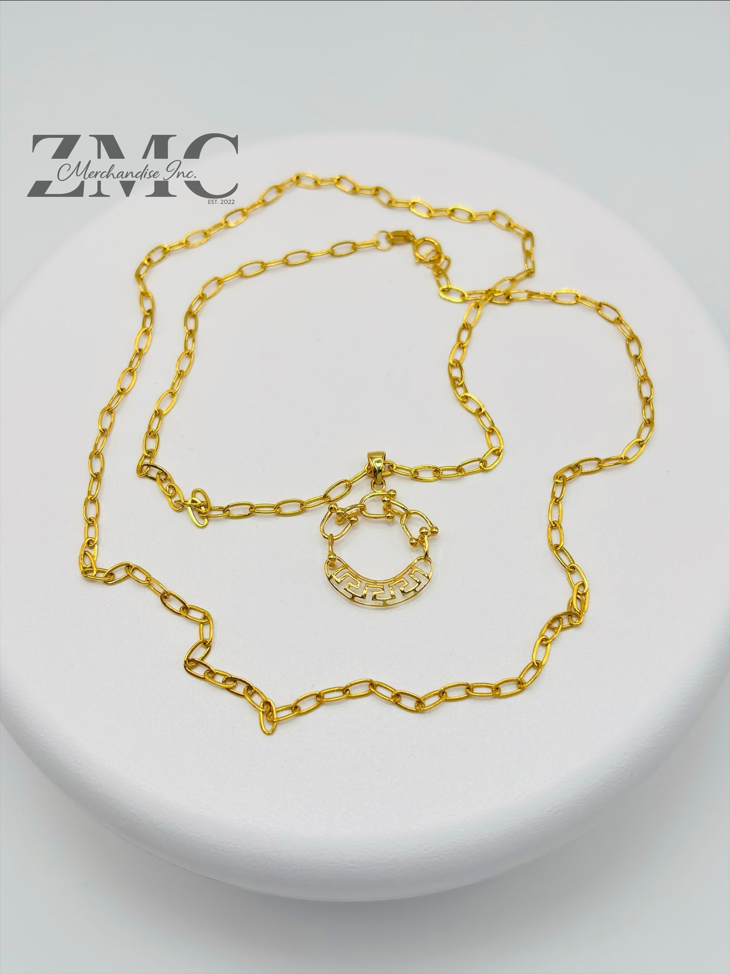 18K Gold Mini Link Paperclip Necklace