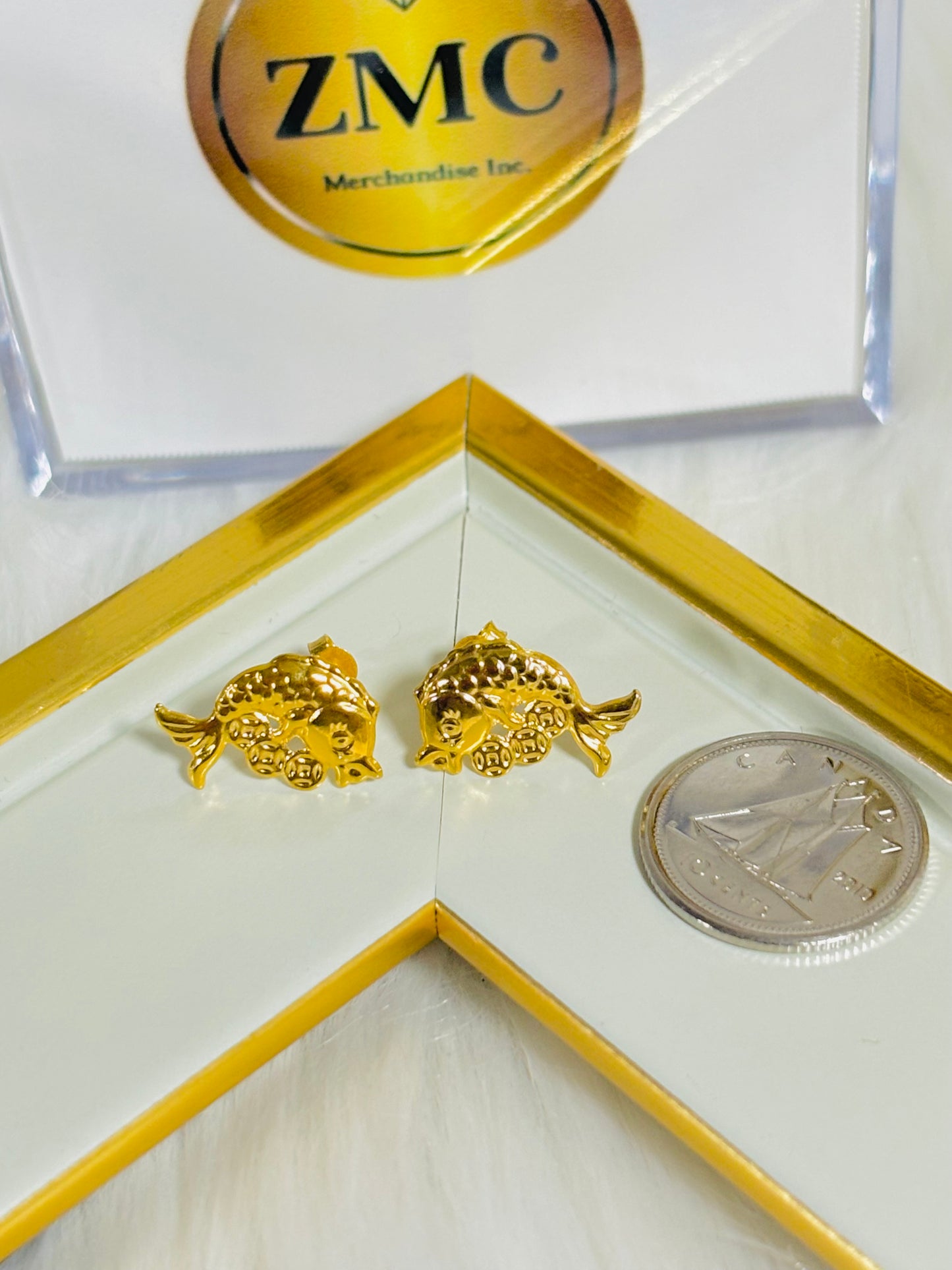 18K Gold Koi Fish Earrings
