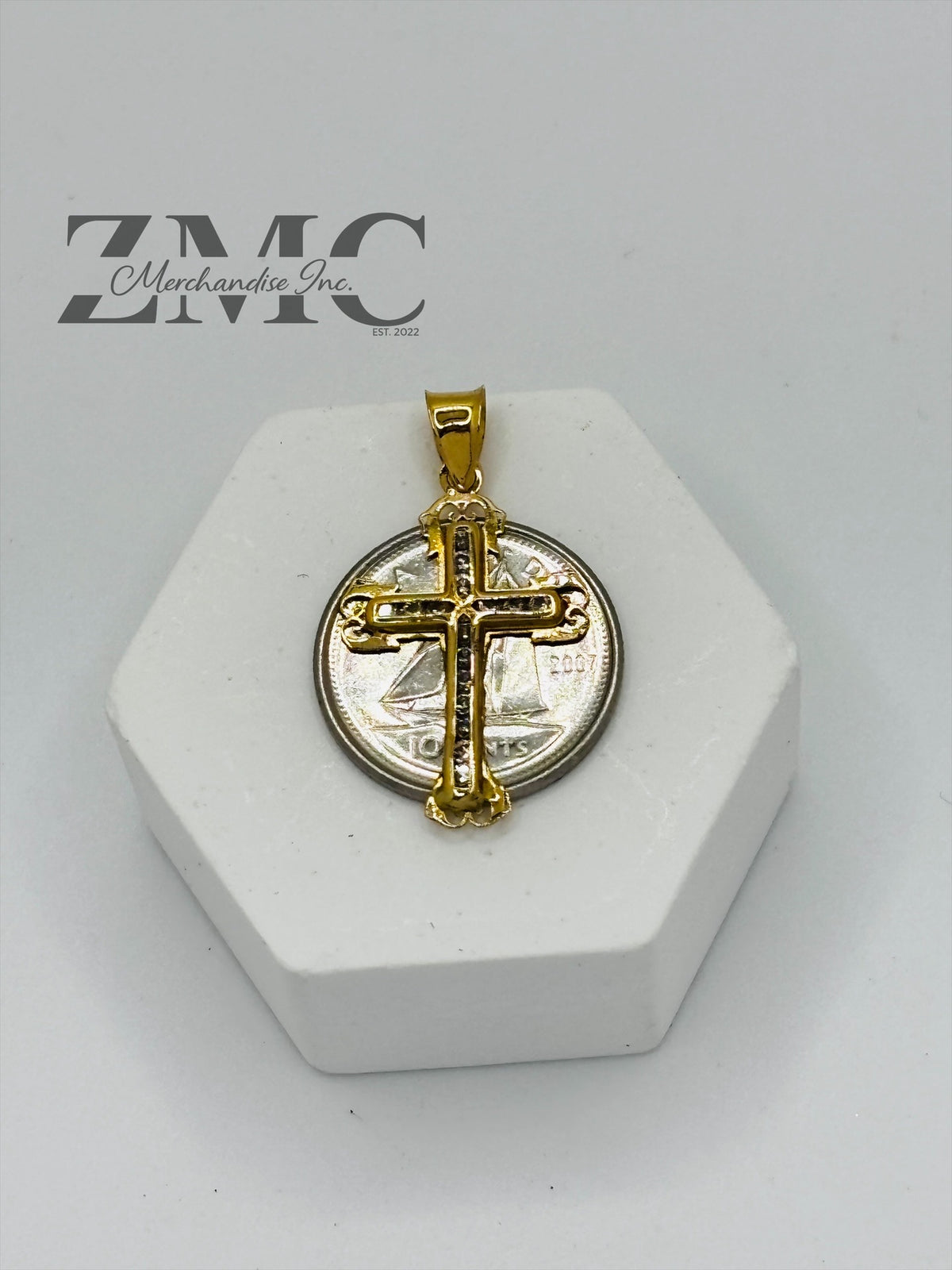 18K Gold Cross Pendant