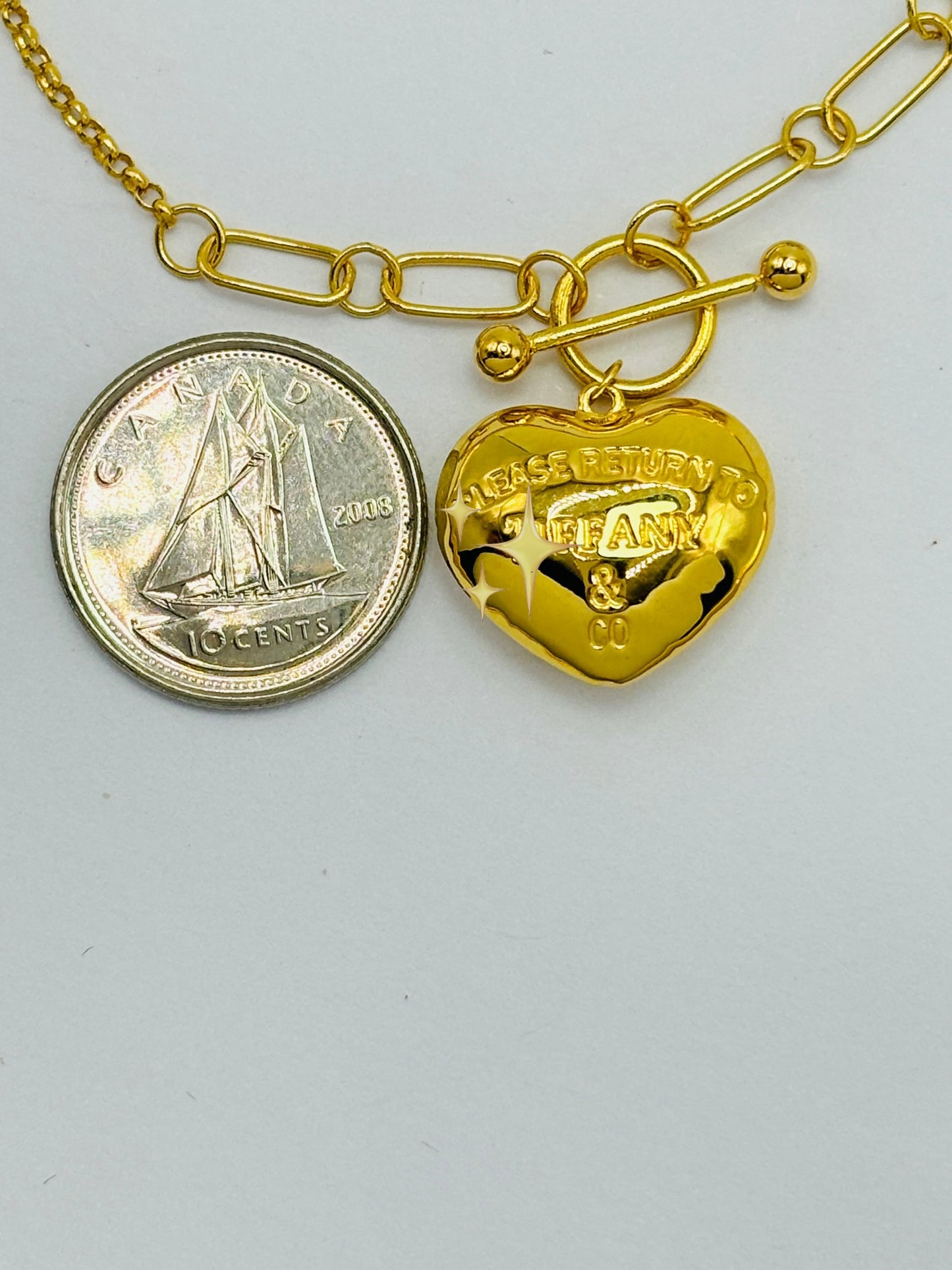 18K Gold Heart Attached Bracelet