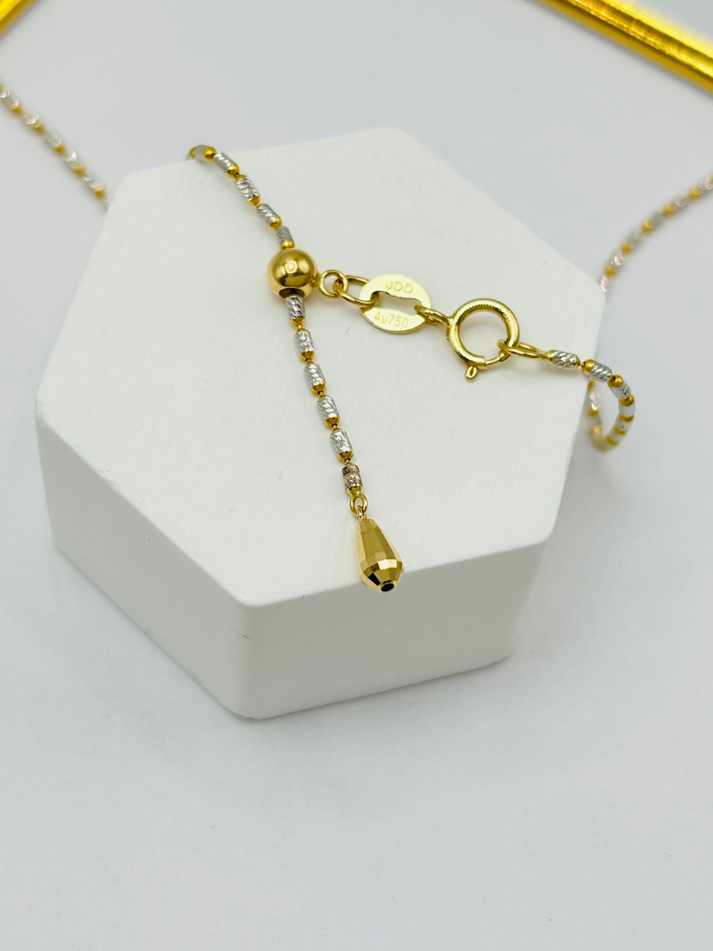 18K Two-tone with Heart Pendant Set